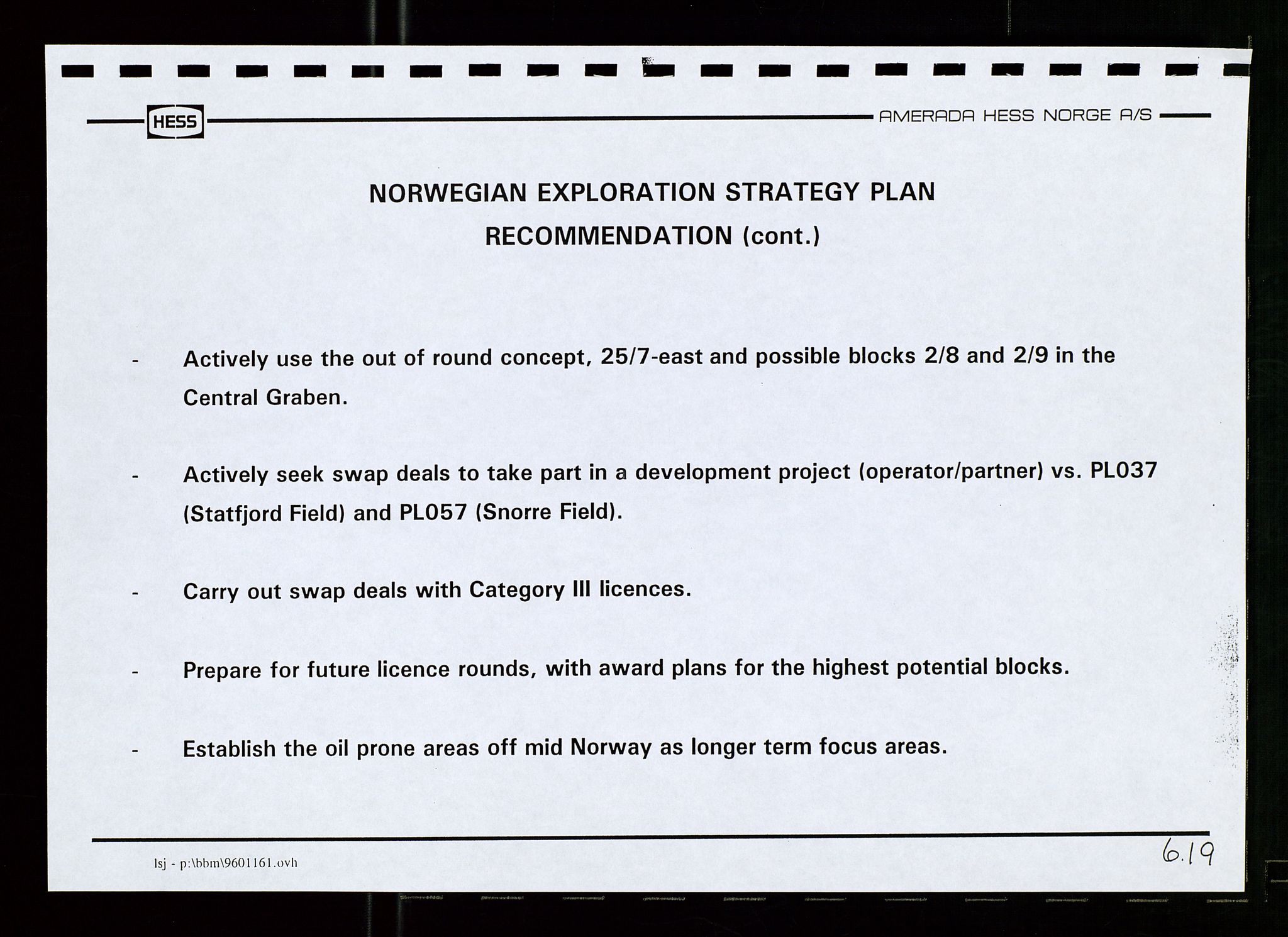 Pa 1766 - Hess Norge AS, AV/SAST-A-102451/A/Aa/L0001: Referater og sakspapirer, 1995-1997, p. 299