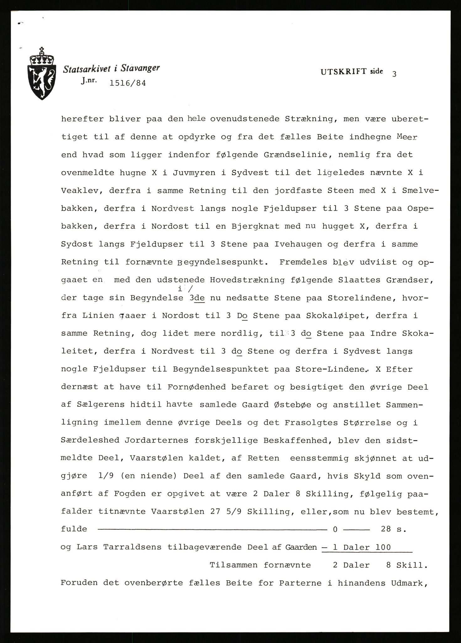 Statsarkivet i Stavanger, AV/SAST-A-101971/03/Y/Yj/L0098: Avskrifter sortert etter gårdsnavn: Øigrei - Østeinstad, 1750-1930, p. 622