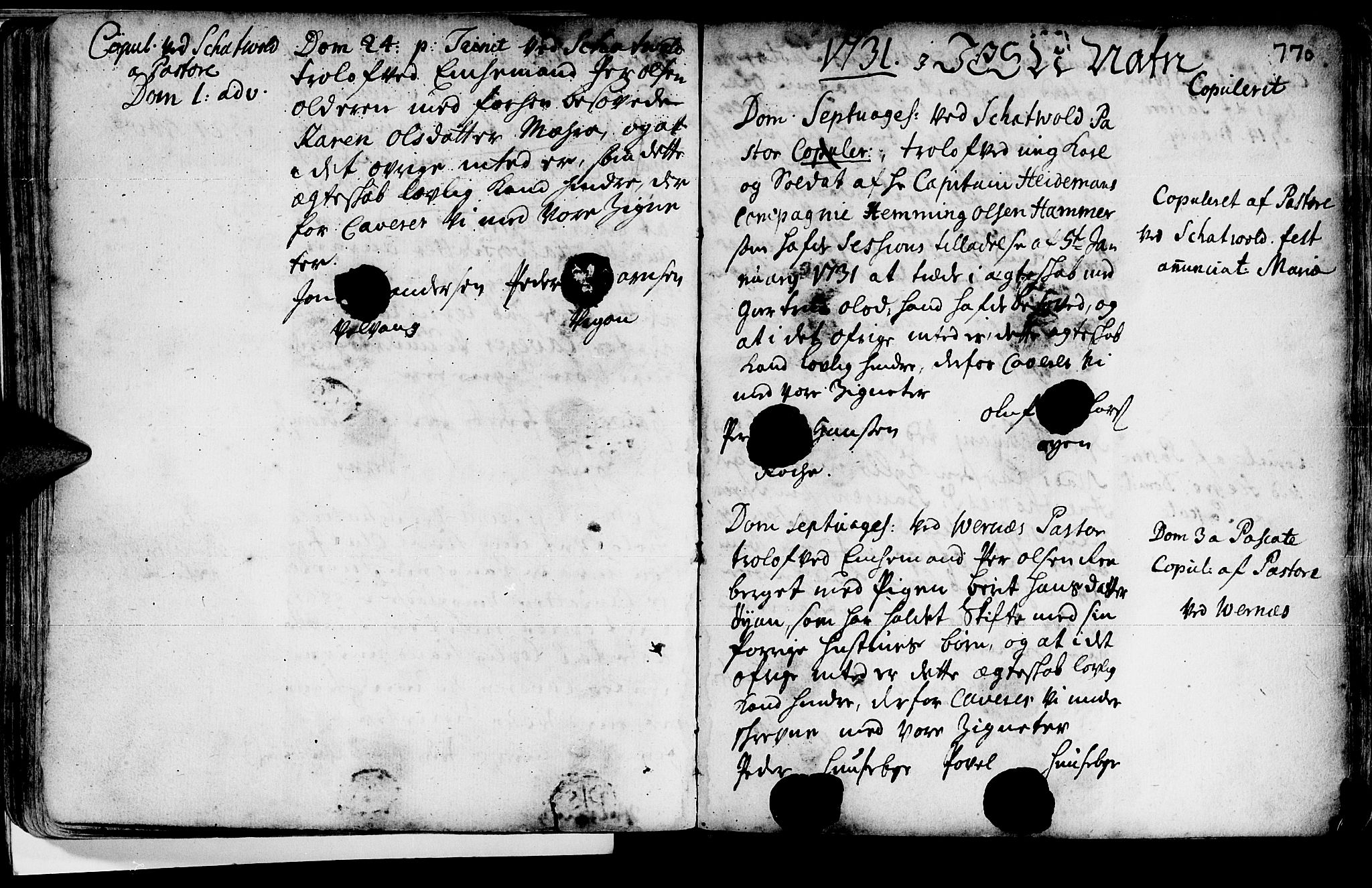 Ministerialprotokoller, klokkerbøker og fødselsregistre - Nord-Trøndelag, SAT/A-1458/709/L0055: Parish register (official) no. 709A03, 1730-1739, p. 769-770