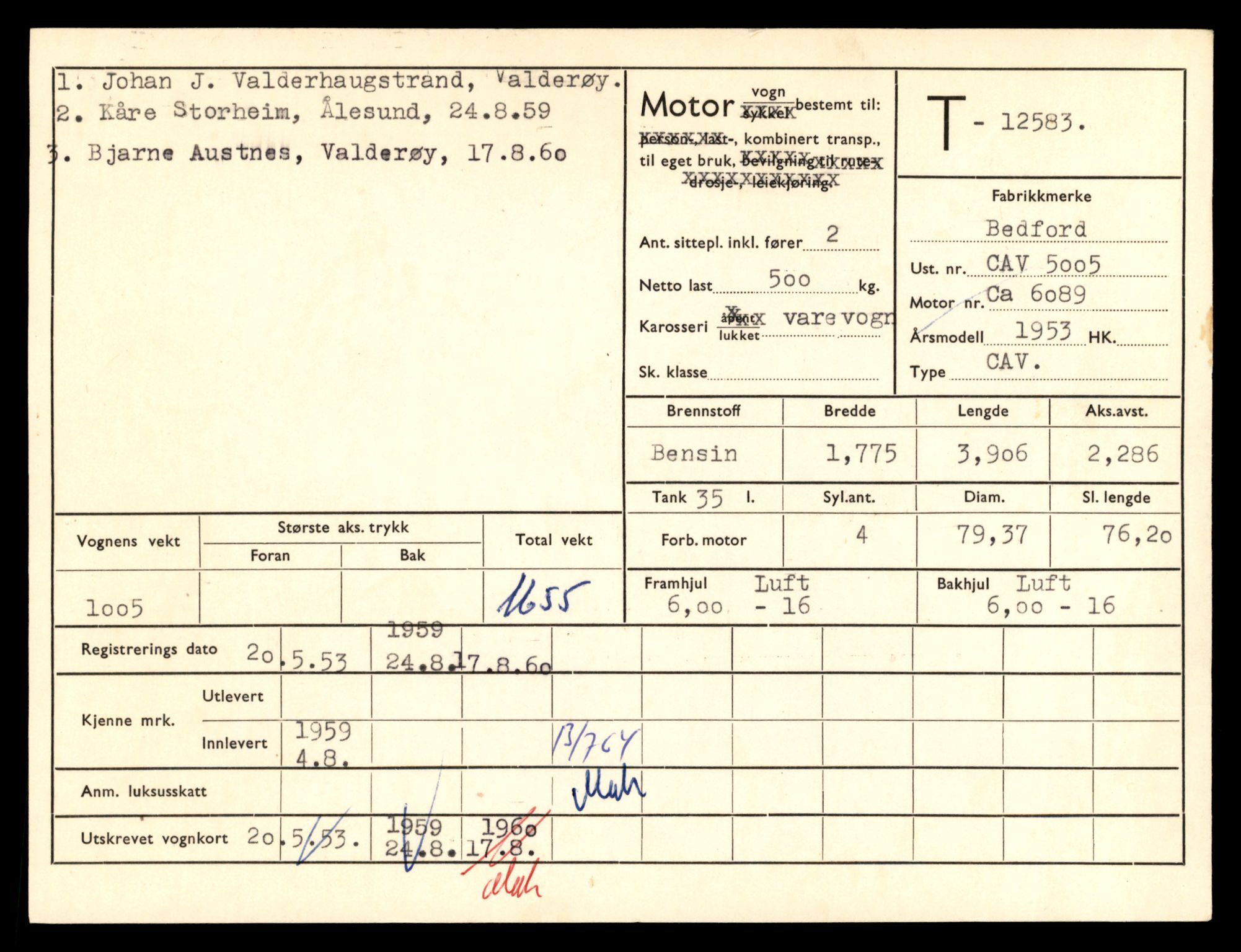 Møre og Romsdal vegkontor - Ålesund trafikkstasjon, AV/SAT-A-4099/F/Fe/L0034: Registreringskort for kjøretøy T 12500 - T 12652, 1927-1998, p. 1598