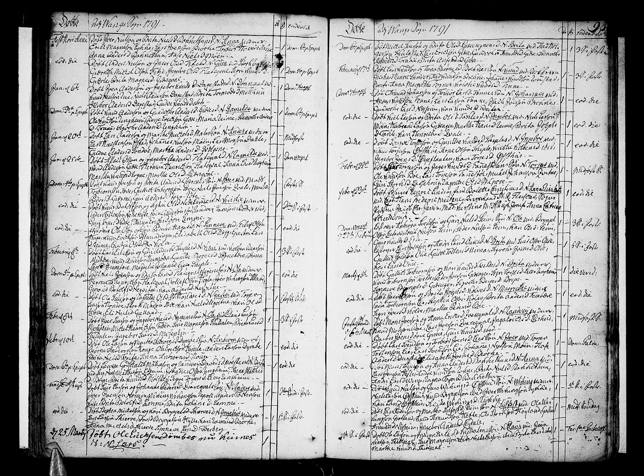 Voss sokneprestembete, AV/SAB-A-79001/H/Haa: Parish register (official) no. A 9, 1780-1810, p. 95