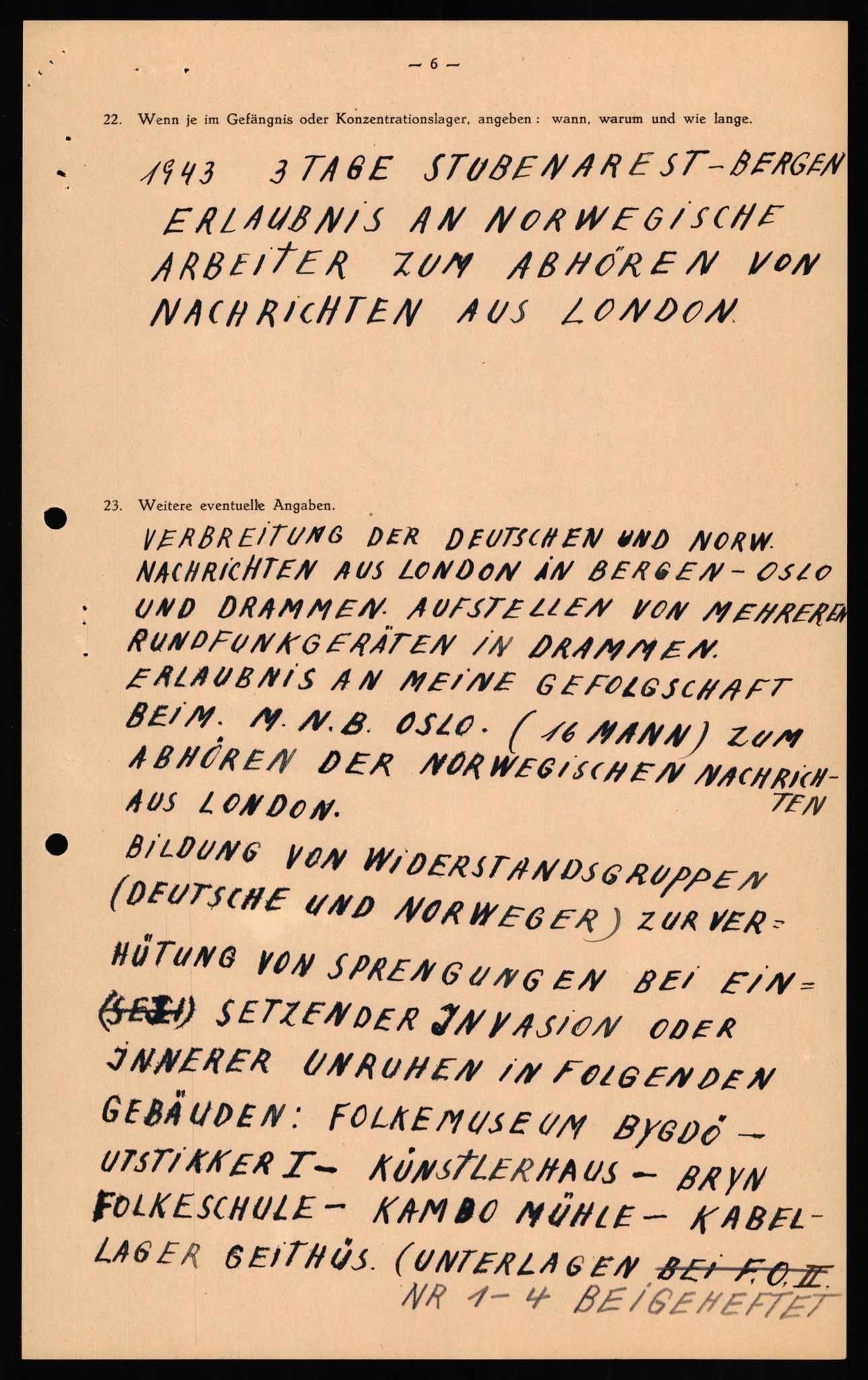 Forsvaret, Forsvarets overkommando II, AV/RA-RAFA-3915/D/Db/L0026: CI Questionaires. Tyske okkupasjonsstyrker i Norge. Tyskere., 1945-1946, p. 142