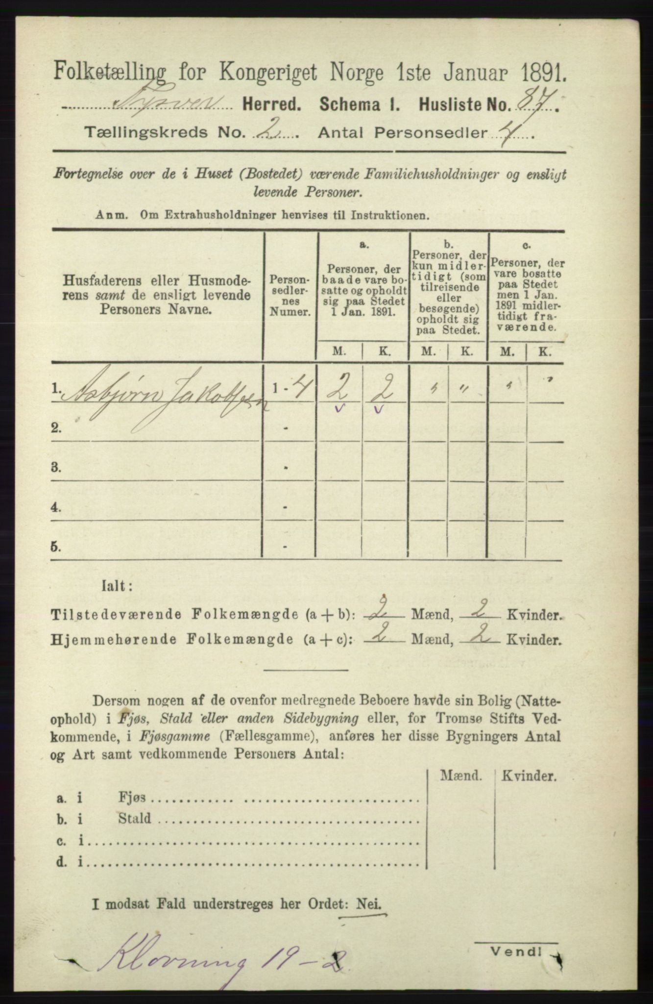 RA, 1891 census for 1146 Tysvær, 1891, p. 688