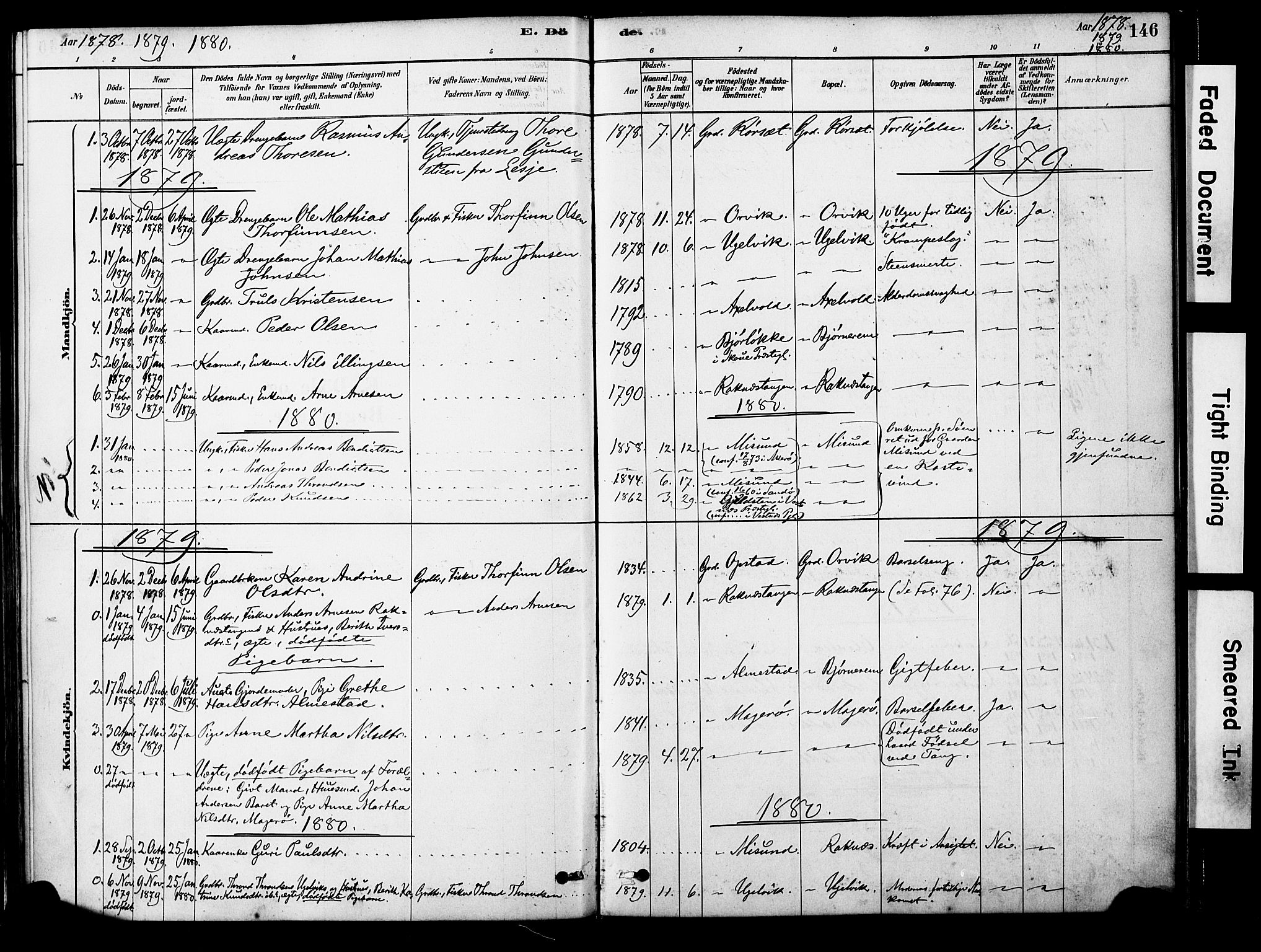 Ministerialprotokoller, klokkerbøker og fødselsregistre - Møre og Romsdal, AV/SAT-A-1454/563/L0736: Parish register (official) no. 563A01, 1878-1903, p. 146