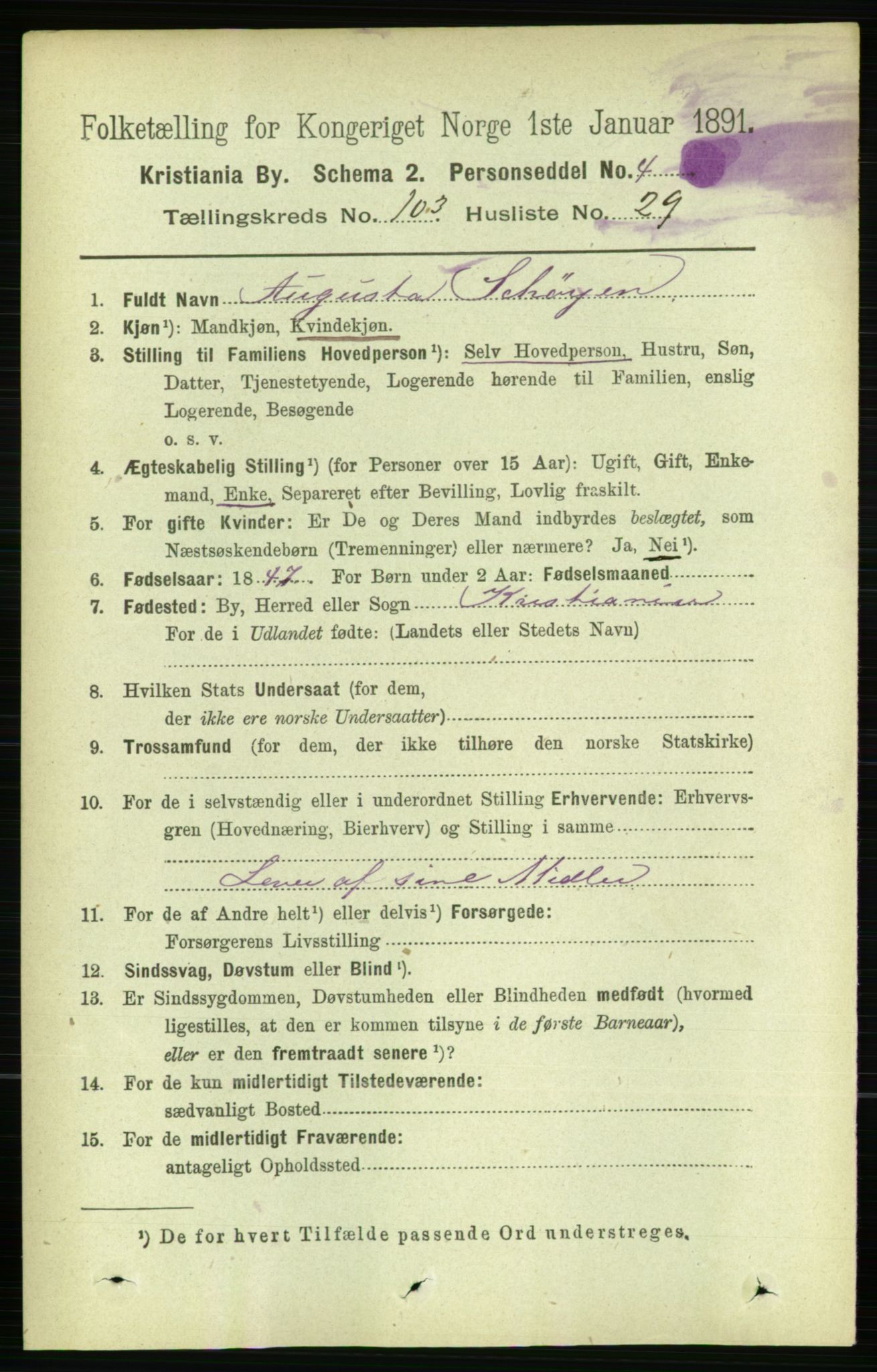 RA, 1891 census for 0301 Kristiania, 1891, p. 51797