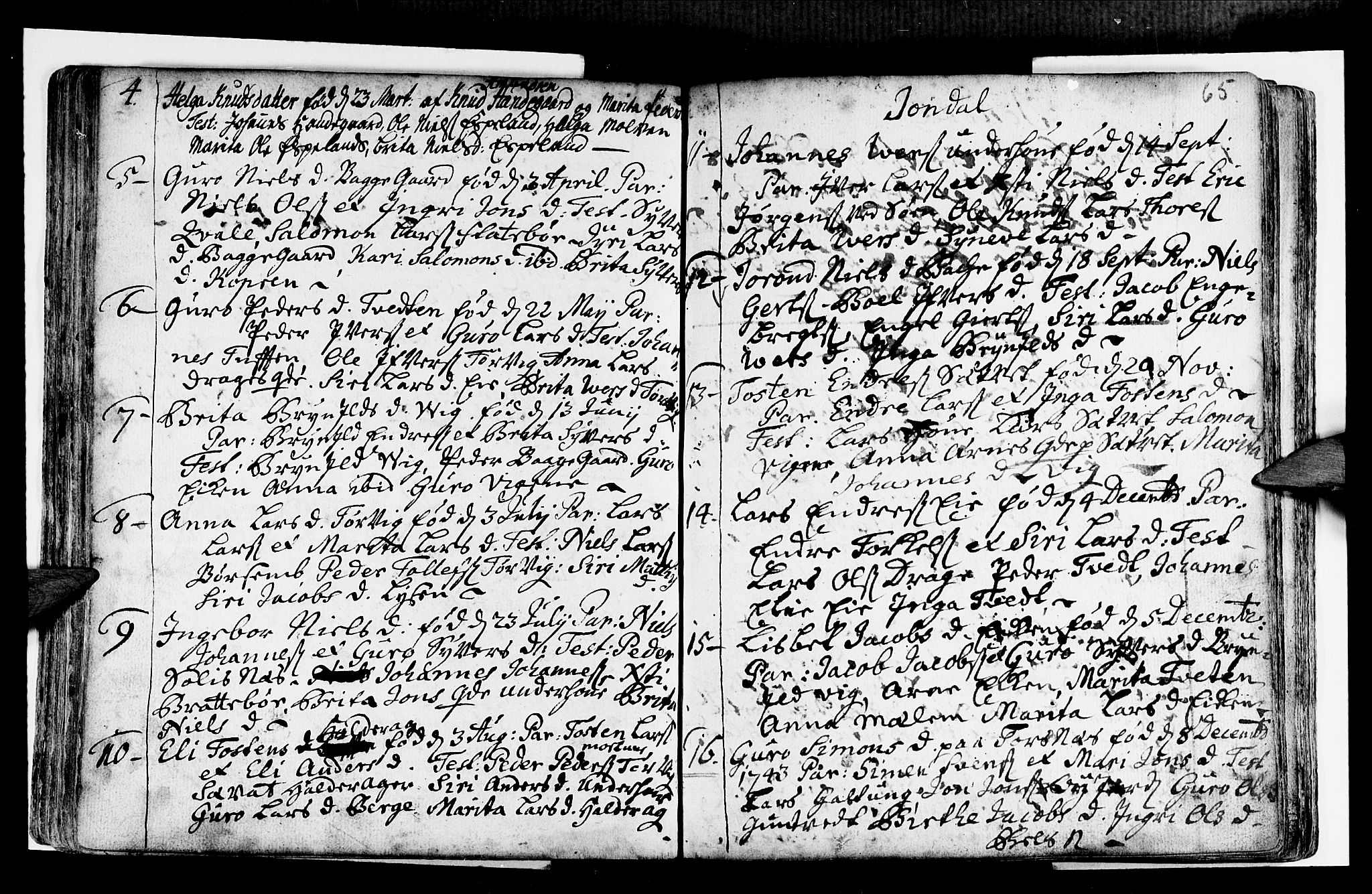 Strandebarm sokneprestembete, AV/SAB-A-78401/H/Haa: Parish register (official) no. A 2 /2, 1727-1750, p. 65