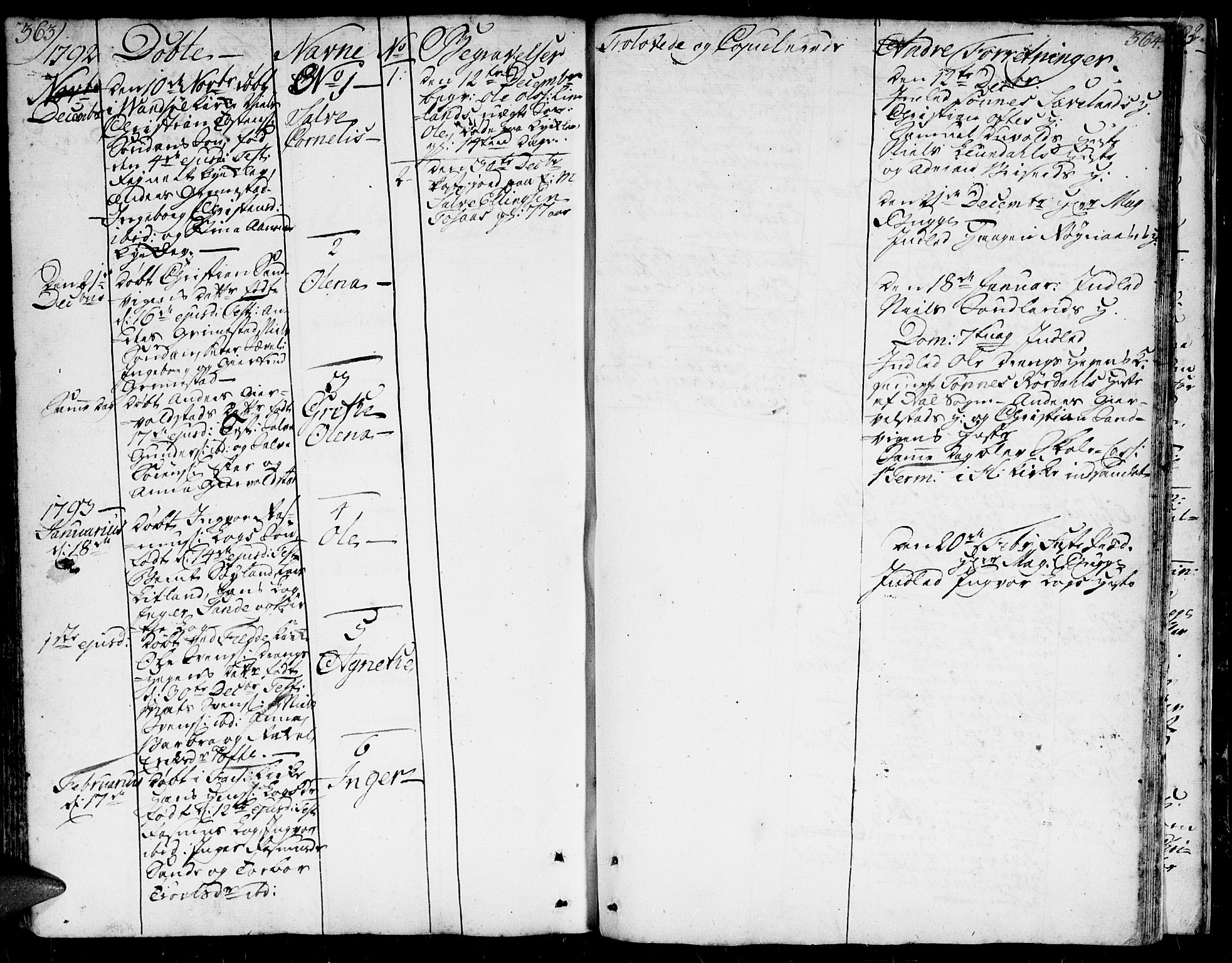 Herad sokneprestkontor, AV/SAK-1111-0018/F/Fa/Faa/L0001: Parish register (official) no. A 1 /1, 1768-1799, p. 363-364