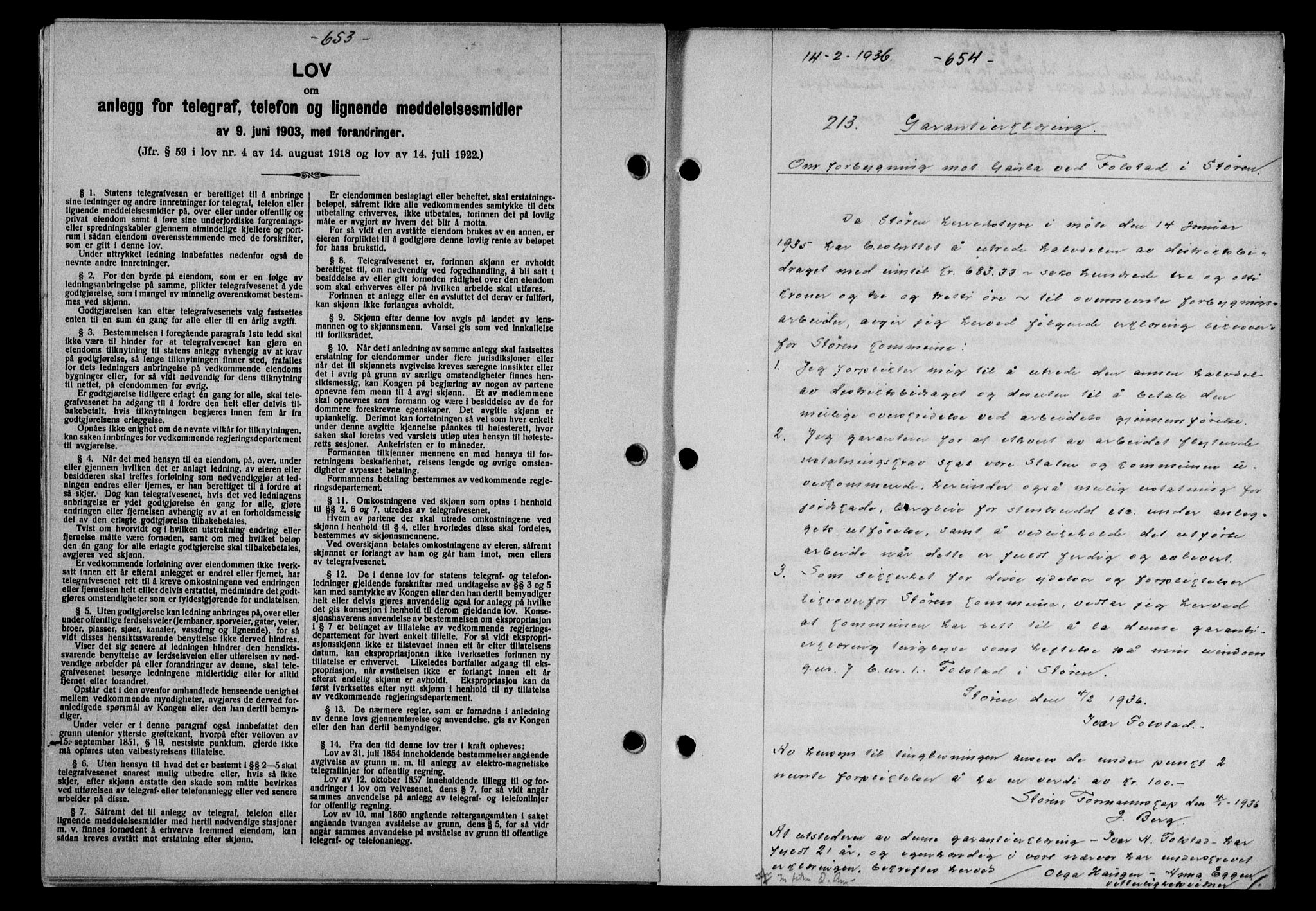 Gauldal sorenskriveri, SAT/A-0014/1/2/2C/L0045: Mortgage book no. 47-49, 1935-1936, Deed date: 14.02.1936