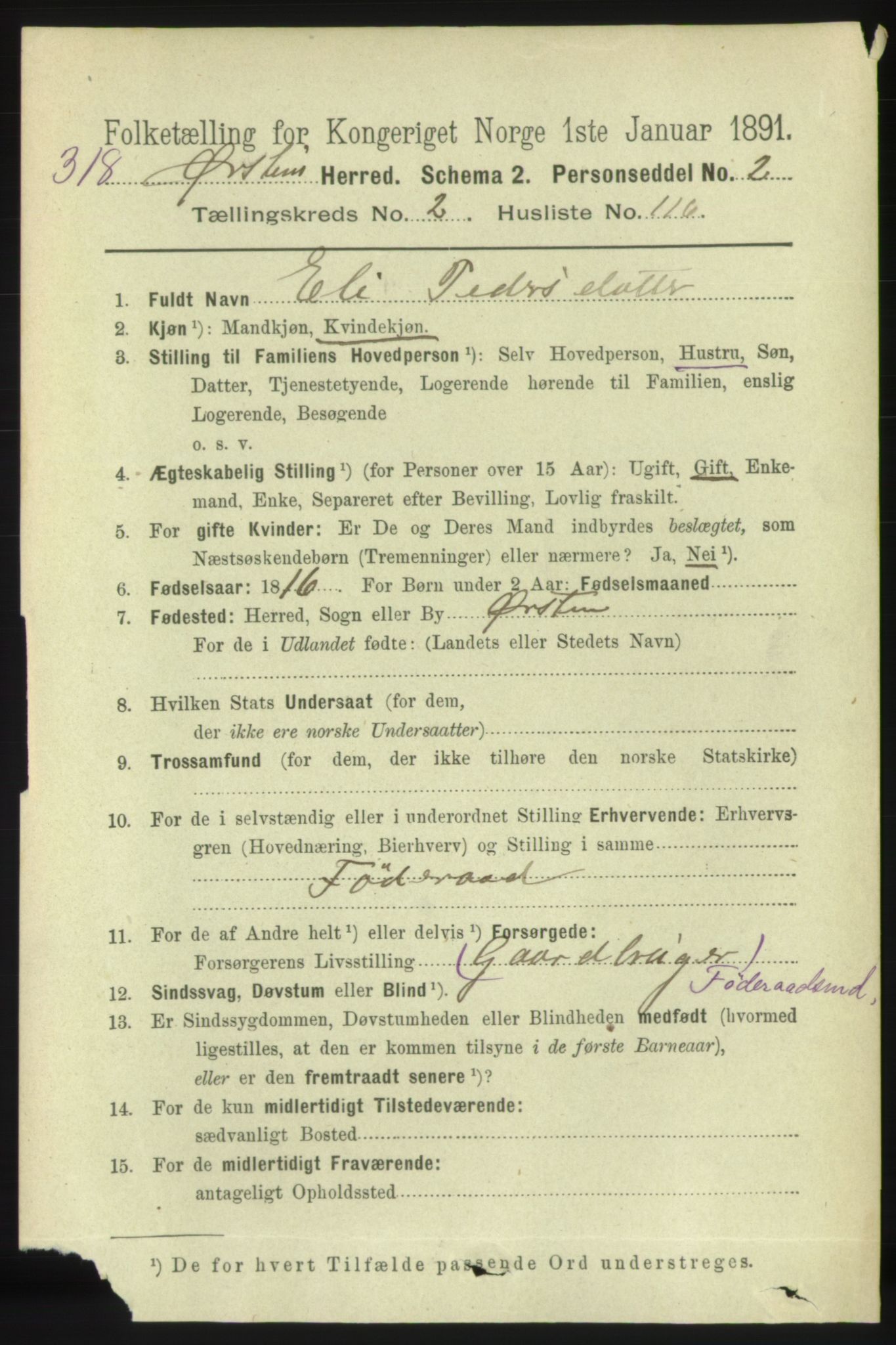 RA, 1891 census for 1520 Ørsta, 1891, p. 1148