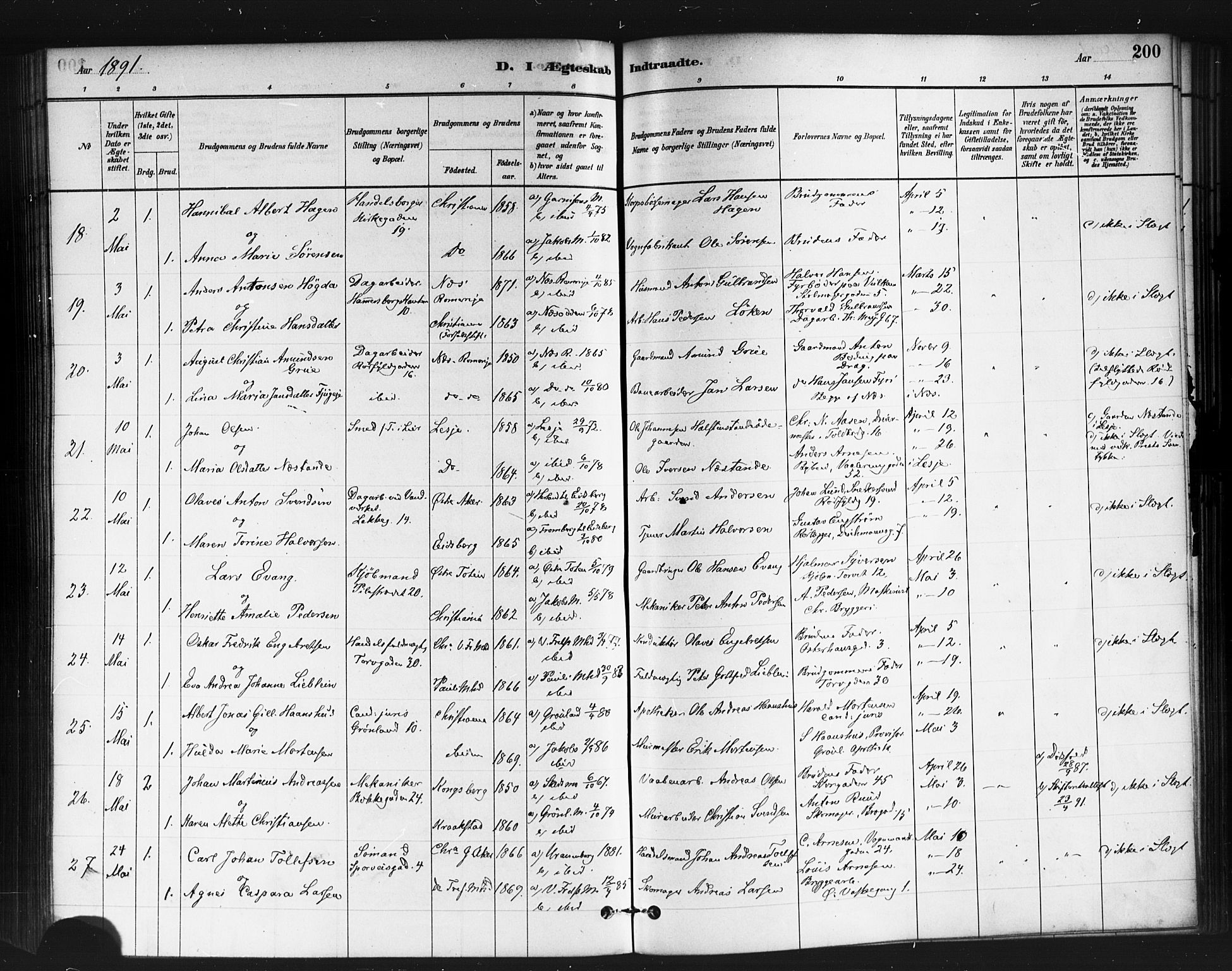 Jakob prestekontor Kirkebøker, SAO/A-10850/F/Fa/L0004: Parish register (official) no. 4, 1880-1894, p. 200