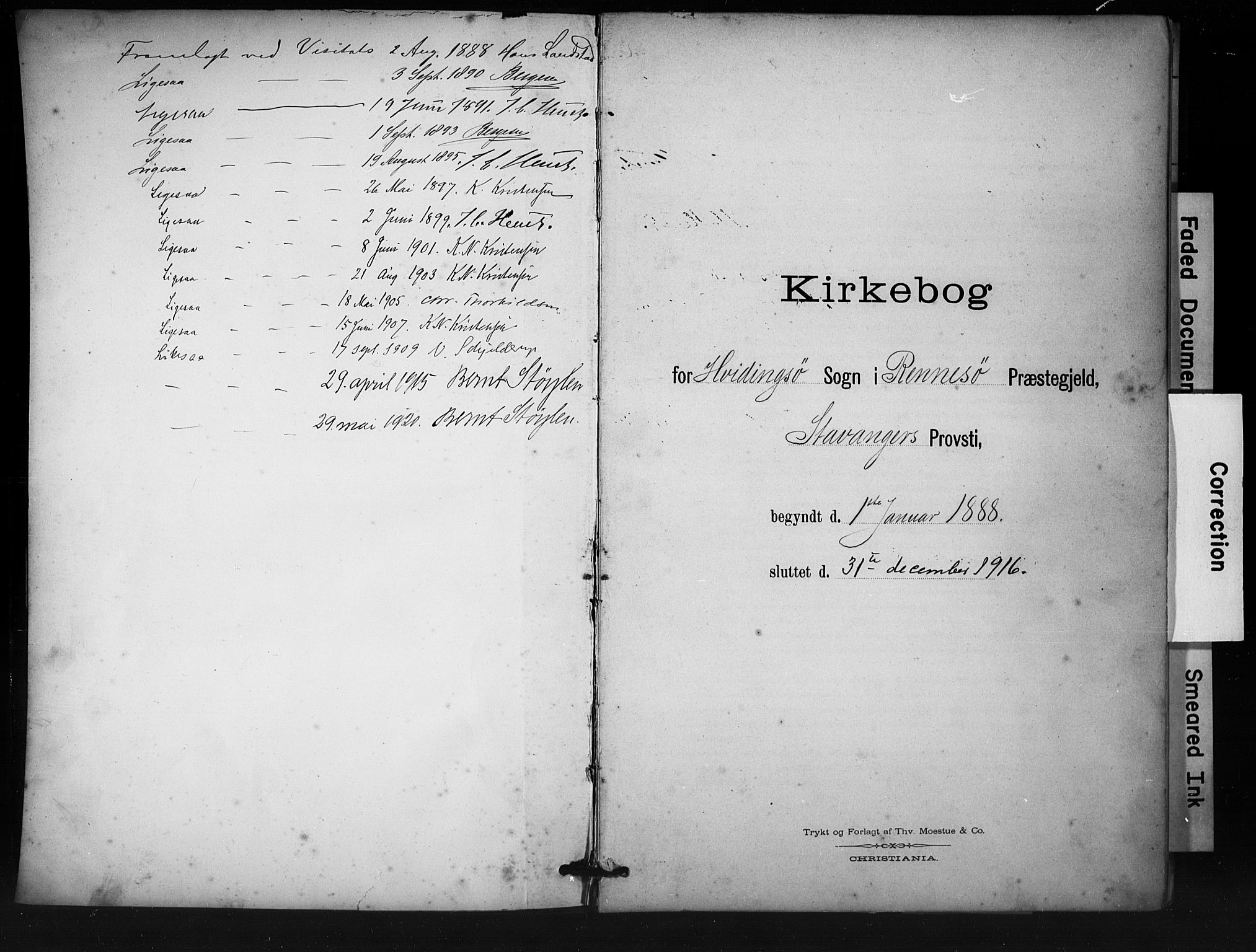 Rennesøy sokneprestkontor, SAST/A -101827/H/Ha/Haa/L0013: Parish register (official) no. A 12, 1888-1916