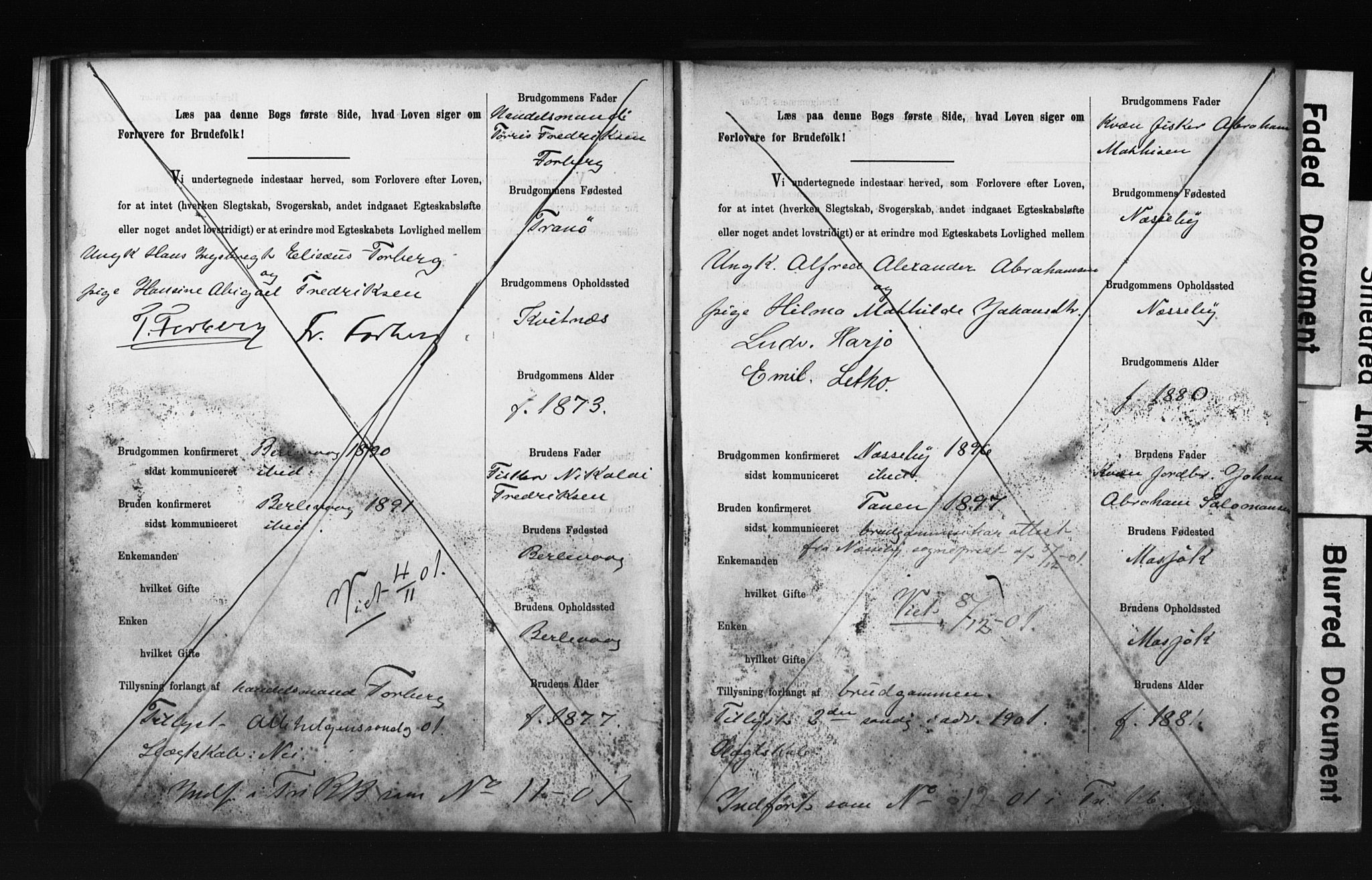 Tana sokneprestkontor, AV/SATØ-S-1334/I/Ib/L0037/0002: Banns register no. 37.2, 1891-1903