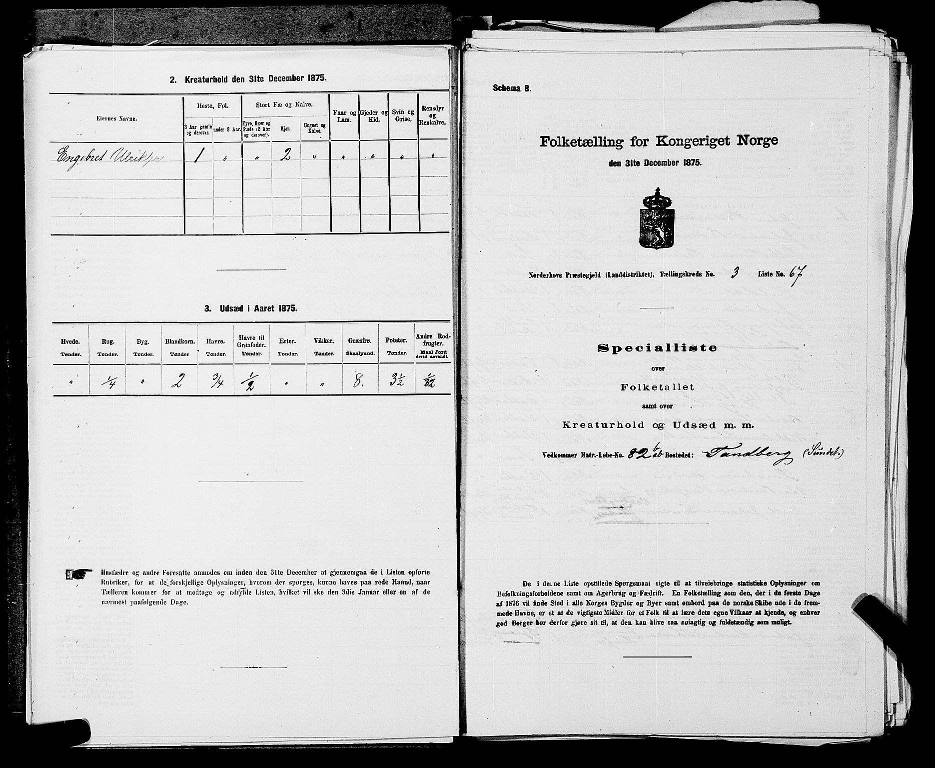 SAKO, 1875 census for 0613L Norderhov/Norderhov, Haug og Lunder, 1875, p. 524