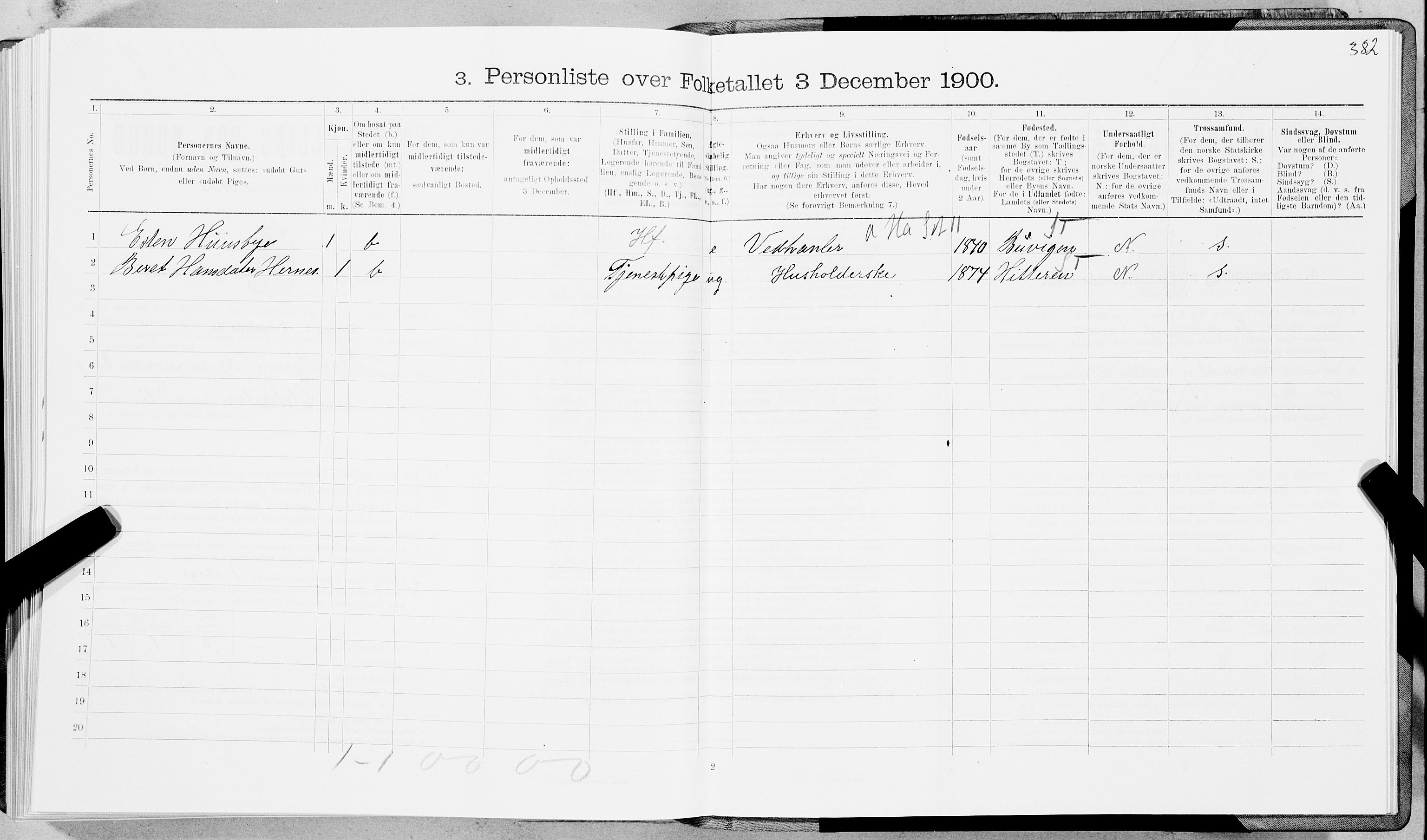 SAT, 1900 census for Trondheim, 1900, p. 1438