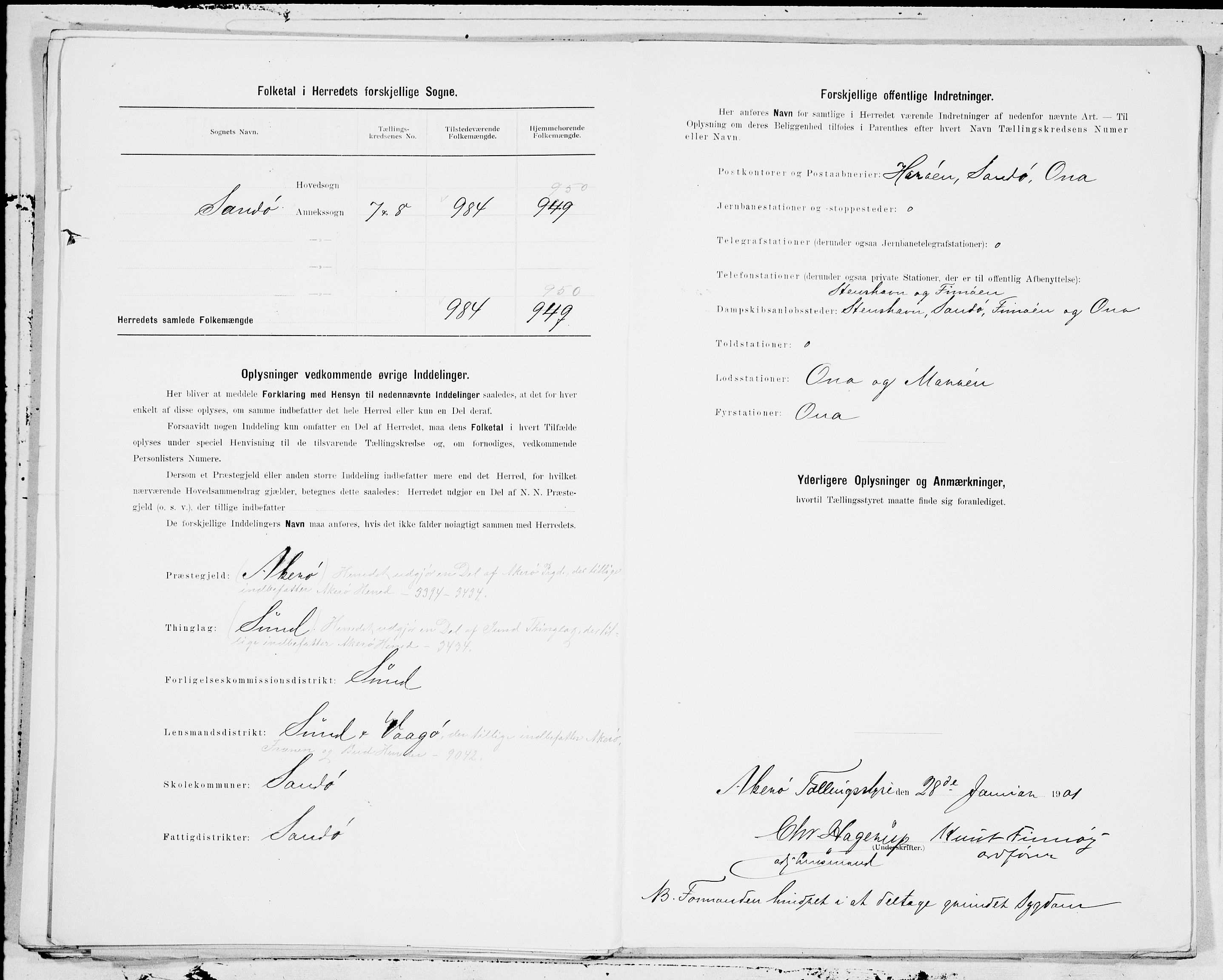 SAT, 1900 census for Sandøy, 1900, p. 7