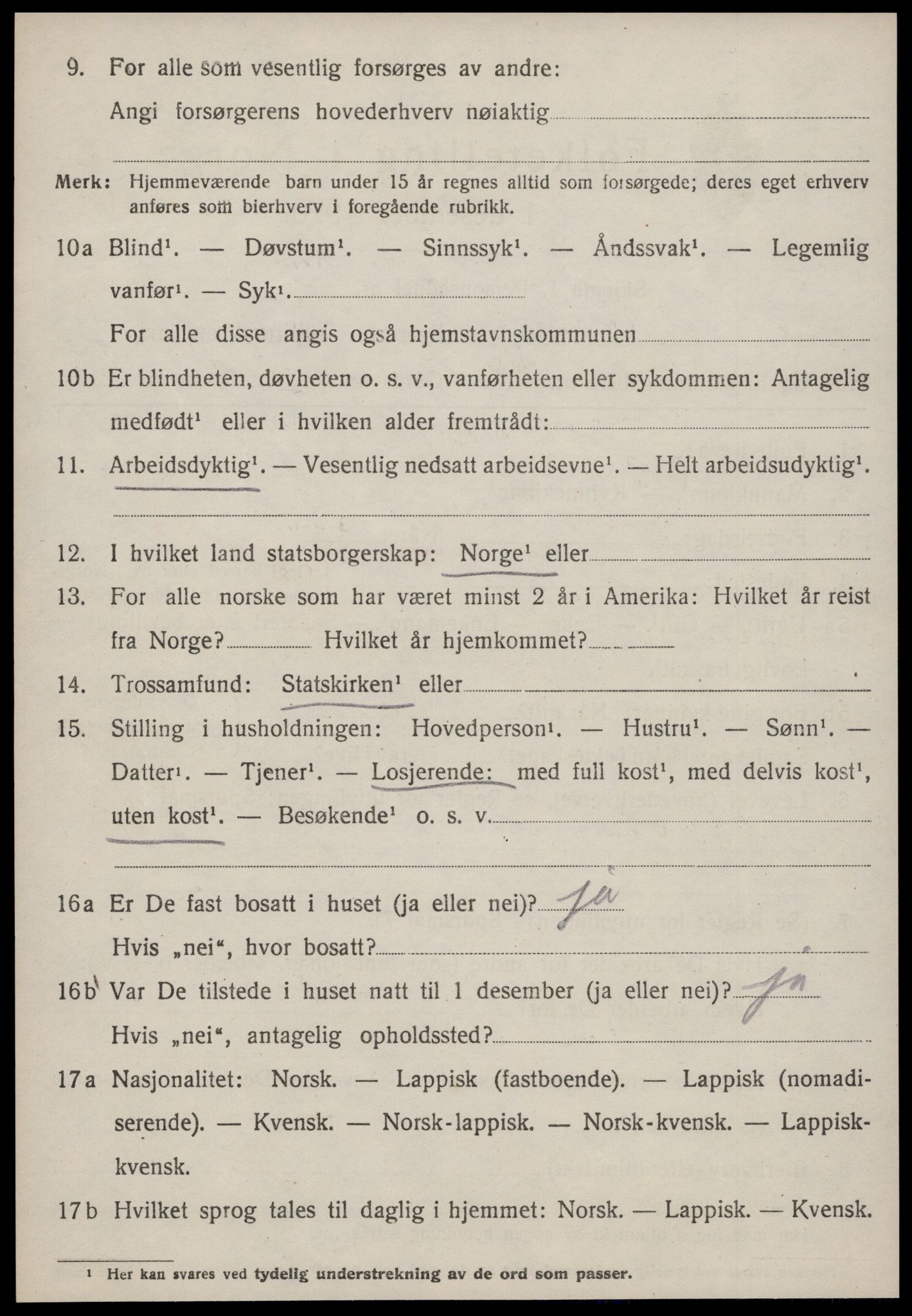 SAT, 1920 census for Strinda, 1920, p. 12915