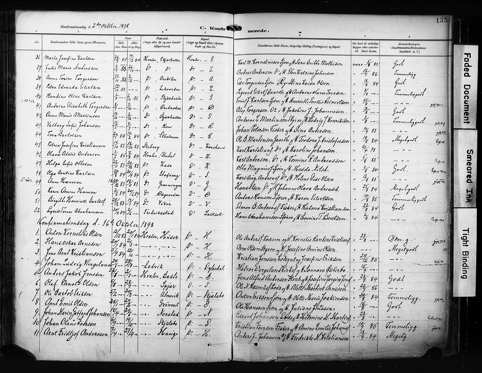 Hvaler prestekontor Kirkebøker, SAO/A-2001/F/Fa/L0009: Parish register (official) no. I 9, 1895-1906, p. 135