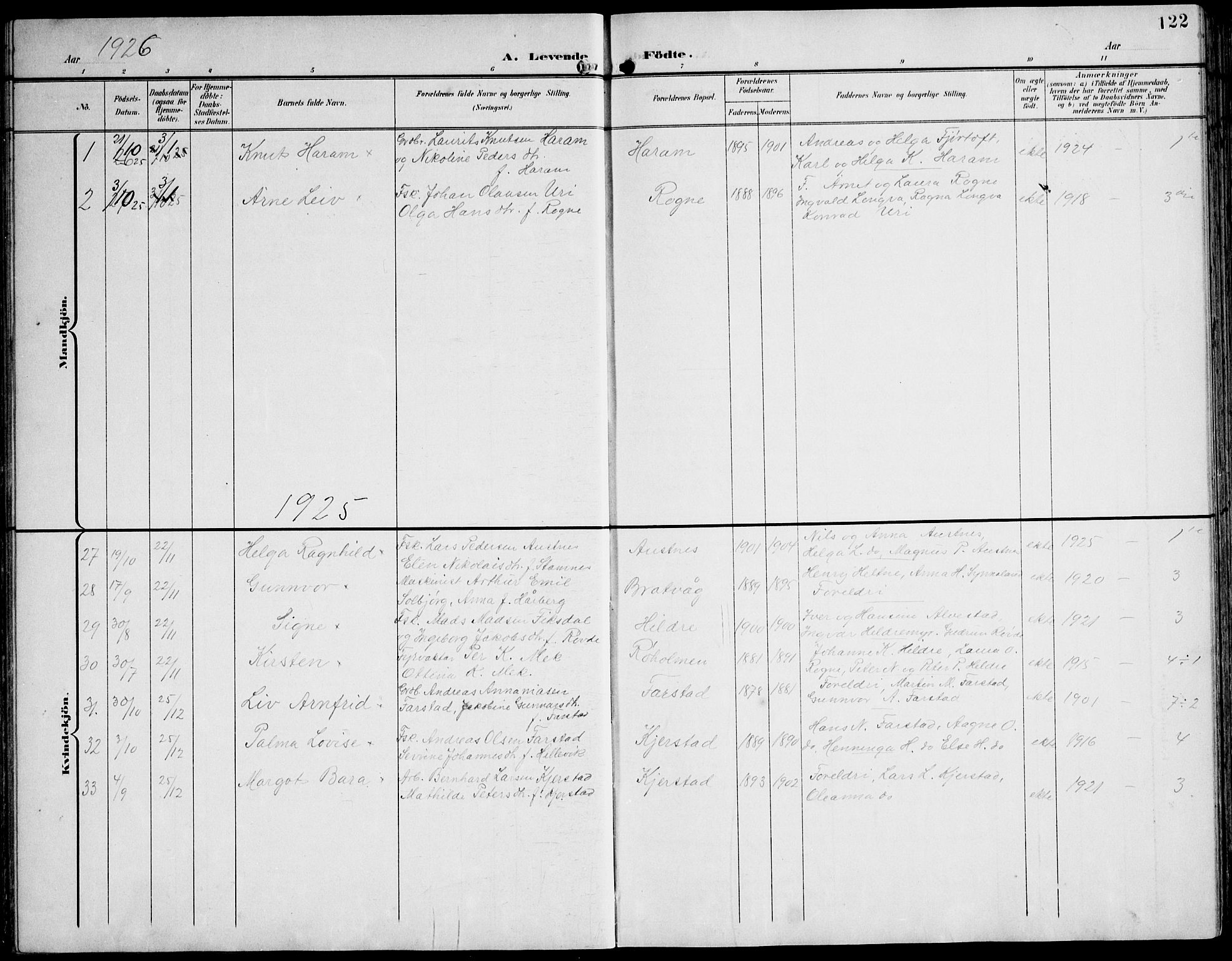 Ministerialprotokoller, klokkerbøker og fødselsregistre - Møre og Romsdal, AV/SAT-A-1454/536/L0511: Parish register (copy) no. 536C06, 1899-1944, p. 122