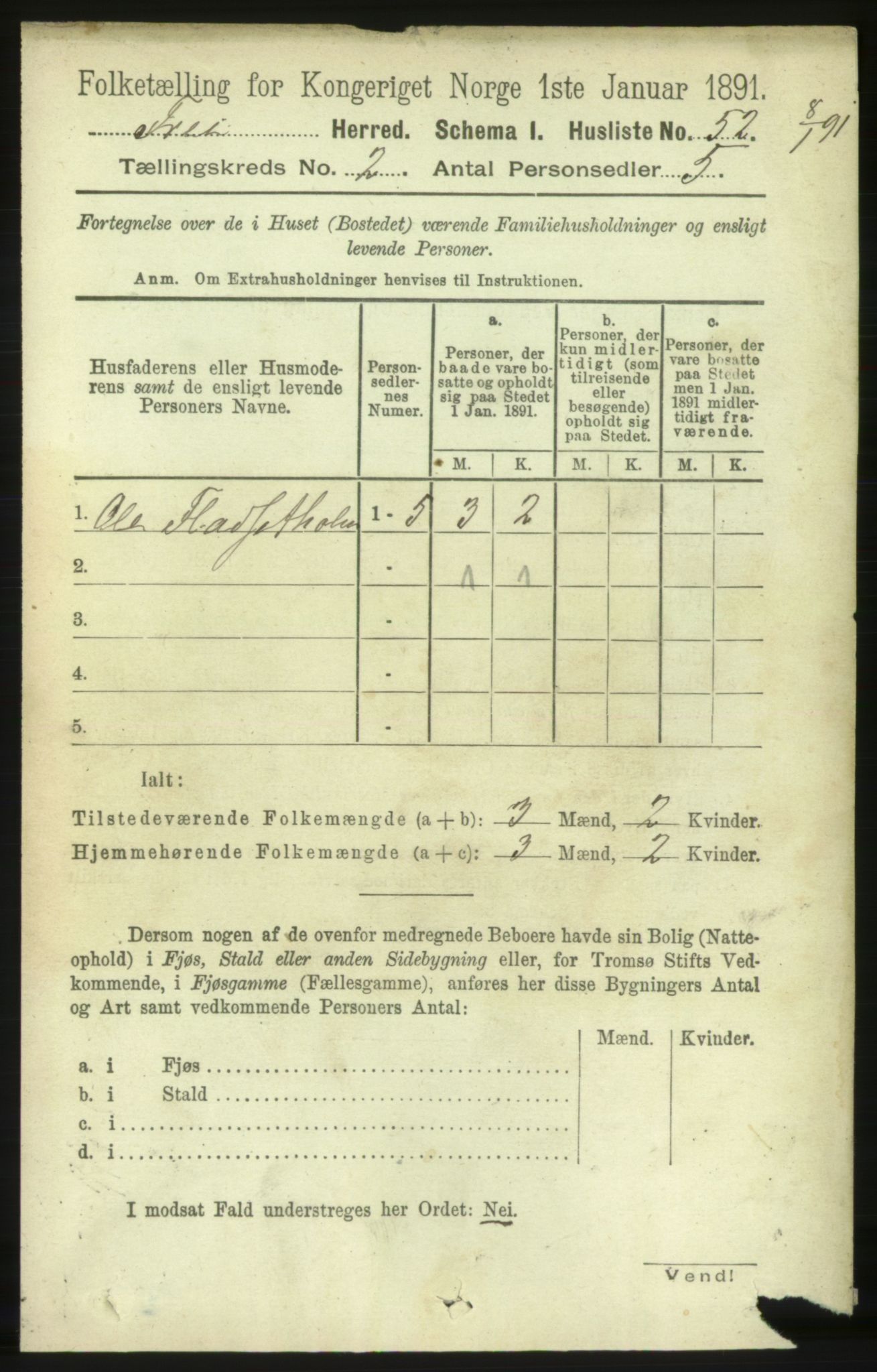 RA, 1891 census for 1556 Frei, 1891, p. 724