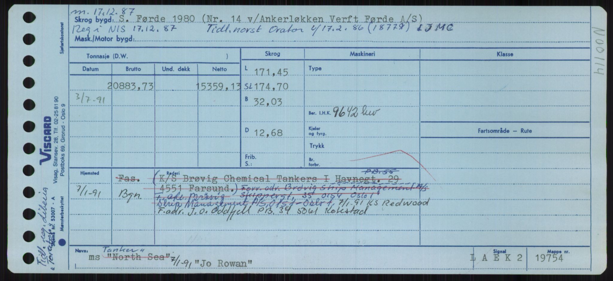 Sjøfartsdirektoratet med forløpere, Skipsmålingen, RA/S-1627/H/Ha/L0003/0001: Fartøy, Hilm-Mar / Fartøy, Hilm-Kol, p. 499