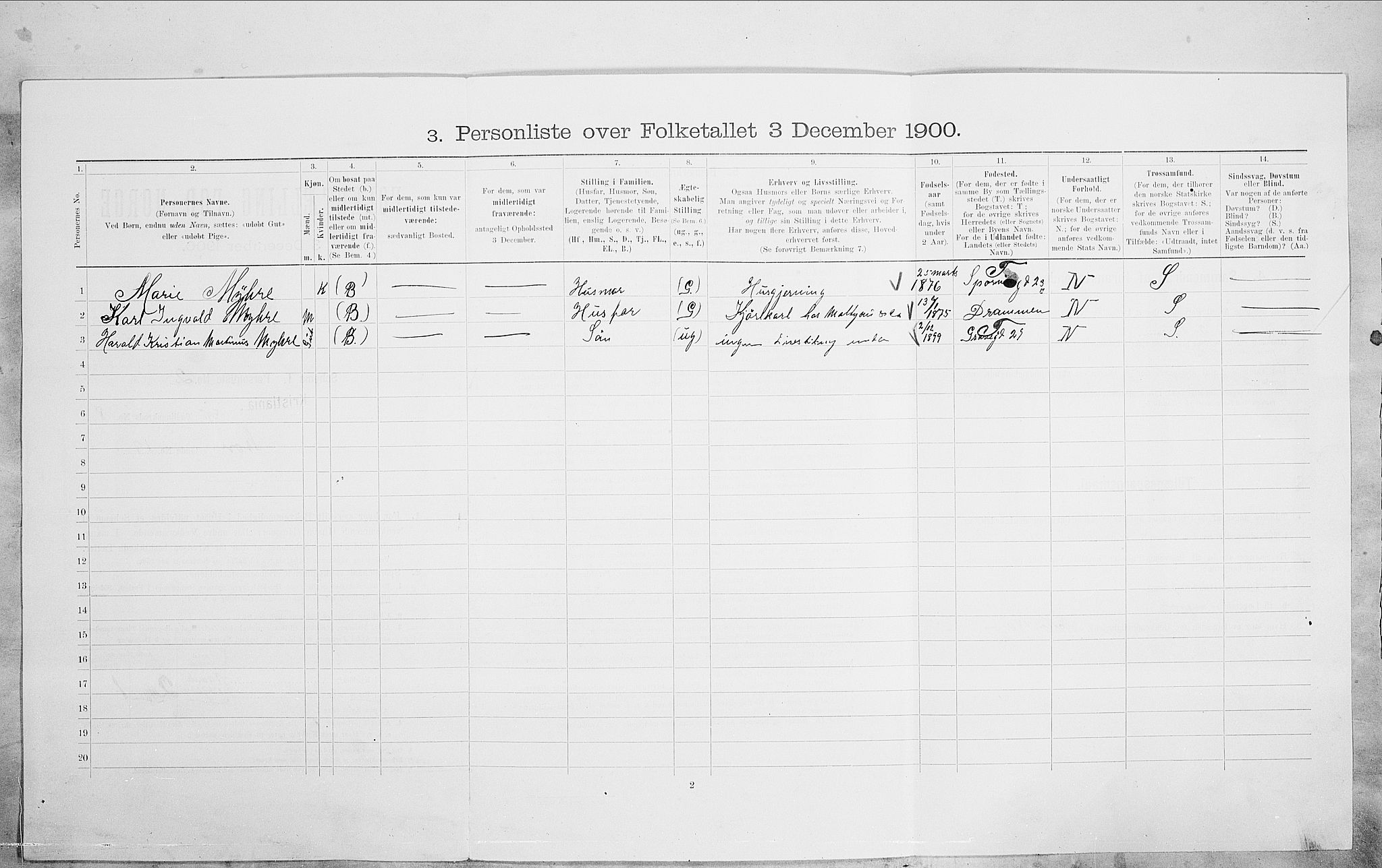 SAO, 1900 census for Kristiania, 1900, p. 92286