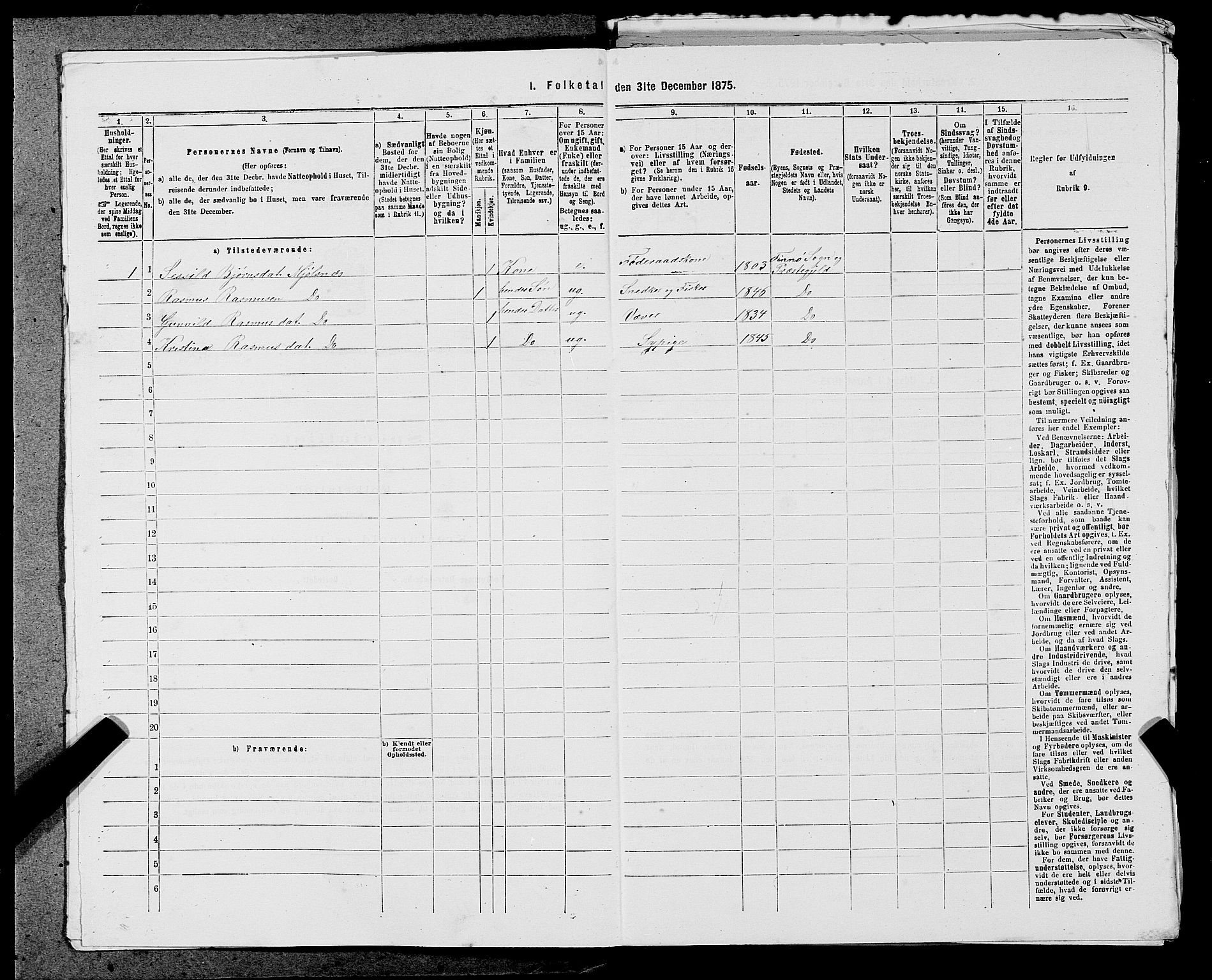 SAST, 1875 census for 1141P Finnøy, 1875, p. 163