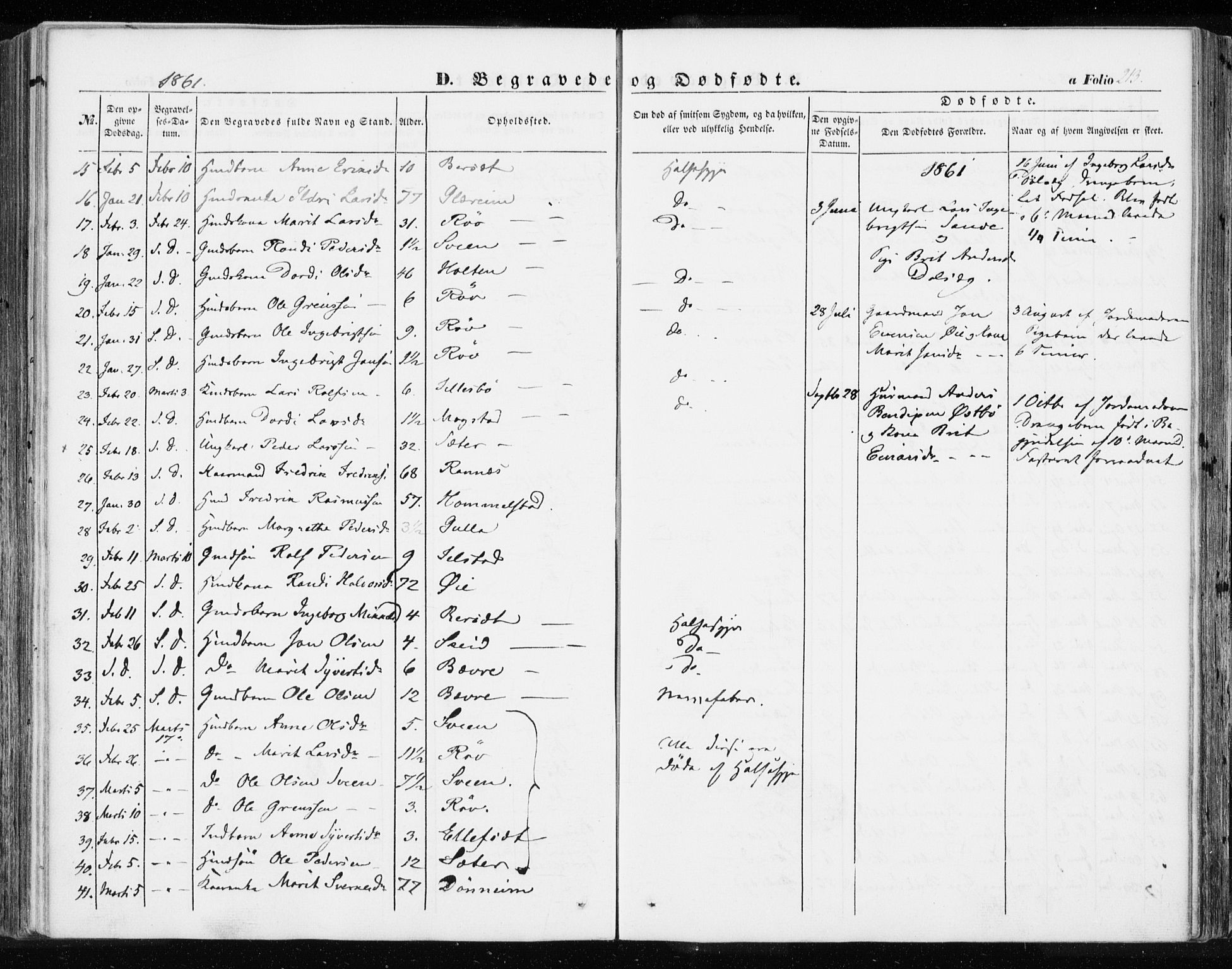 Ministerialprotokoller, klokkerbøker og fødselsregistre - Møre og Romsdal, SAT/A-1454/595/L1044: Parish register (official) no. 595A06, 1852-1863, p. 213