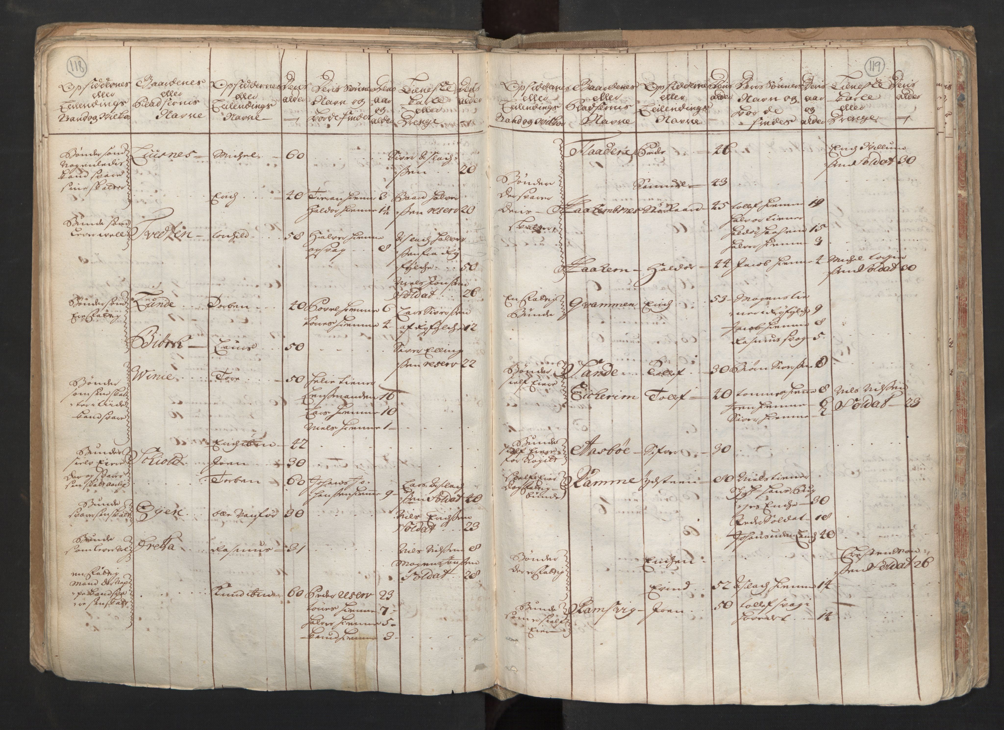 RA, Census (manntall) 1701, no. 6: Sunnhordland fogderi and Hardanger fogderi, 1701, p. 118-119