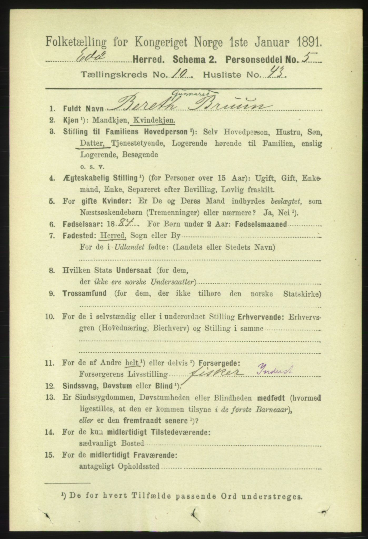 RA, 1891 census for 1573 Edøy, 1891, p. 2872