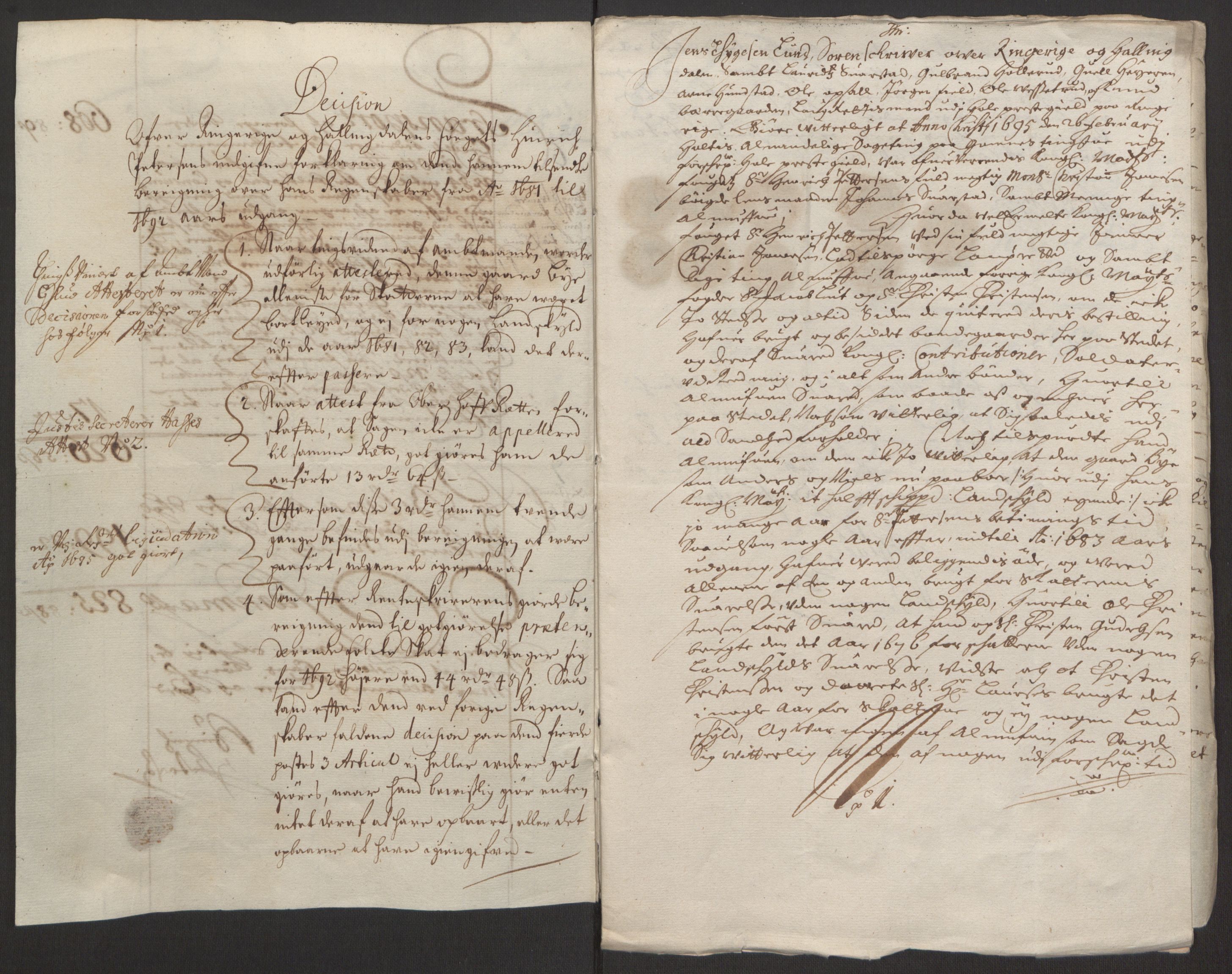 Rentekammeret inntil 1814, Reviderte regnskaper, Fogderegnskap, AV/RA-EA-4092/R22/L1452: Fogderegnskap Ringerike, Hallingdal og Buskerud, 1695, p. 325