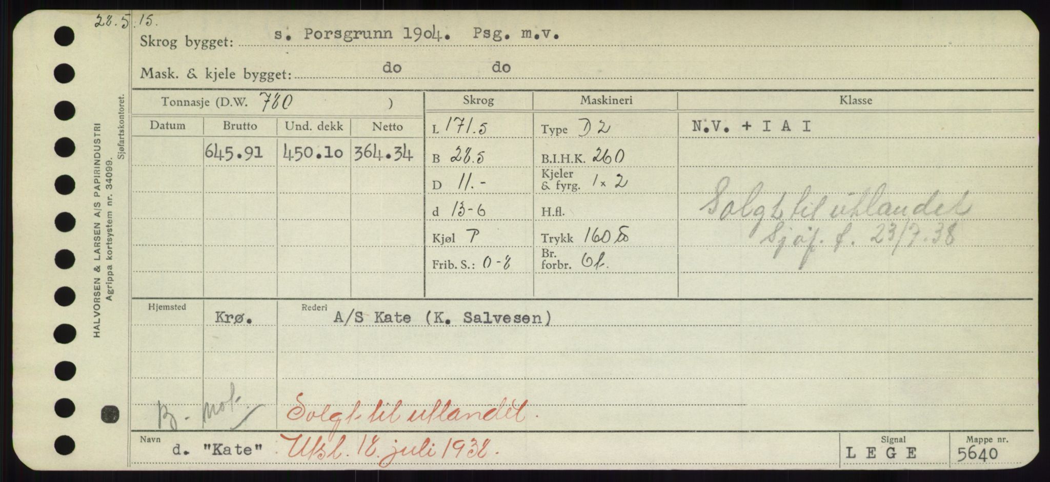 Sjøfartsdirektoratet med forløpere, Skipsmålingen, AV/RA-S-1627/H/Hd/L0020: Fartøy, K-Kon, p. 173