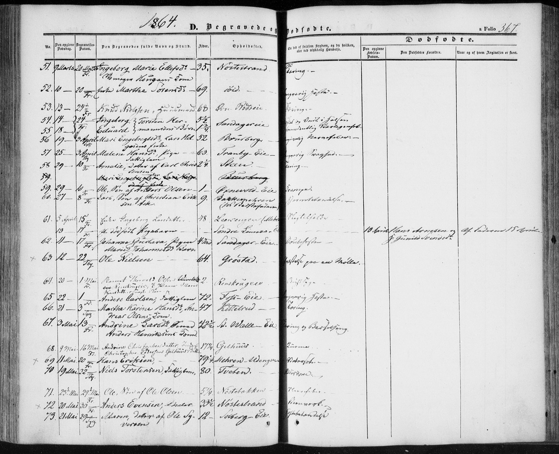 Lier kirkebøker, SAKO/A-230/F/Fa/L0012: Parish register (official) no. I 12, 1854-1864, p. 367