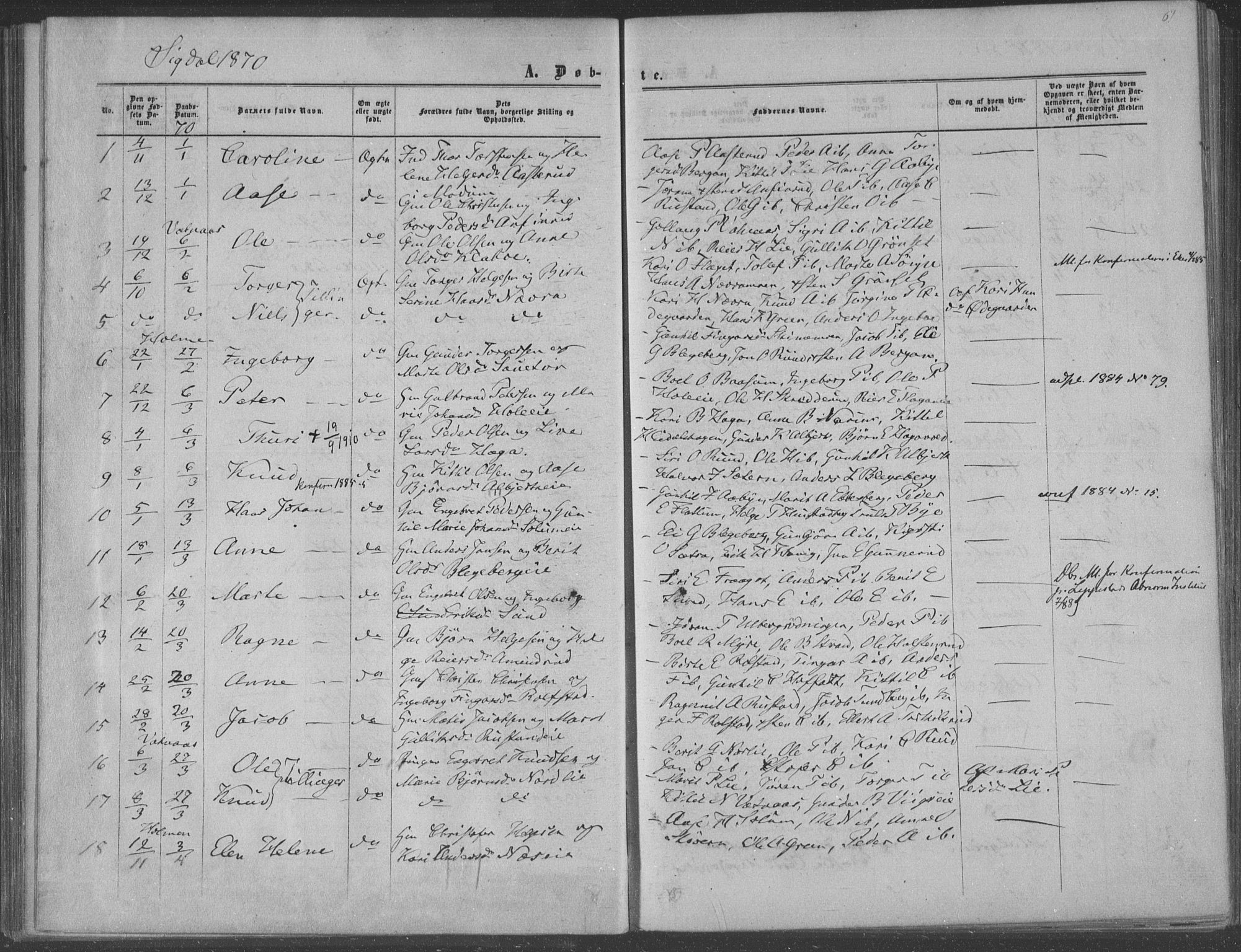 Sigdal kirkebøker, SAKO/A-245/F/Fa/L0009a: Parish register (official) no. I 9A, 1860-1871, p. 61