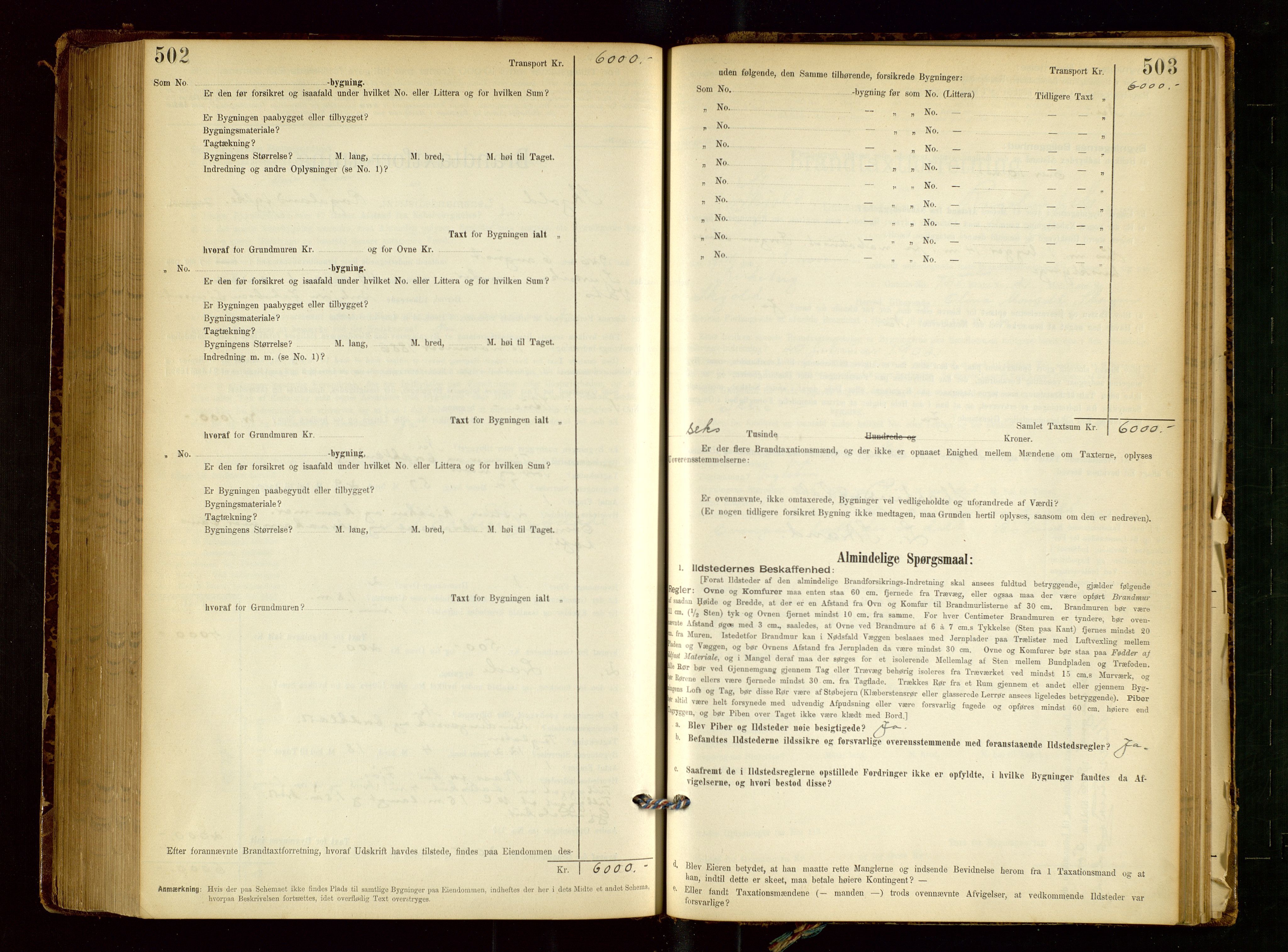 Skjold lensmannskontor, AV/SAST-A-100182/Gob/L0001: "Brandtaxationsprotokol for Skjold Lensmandsdistrikt Ryfylke Fogderi", 1894-1939, p. 502-503