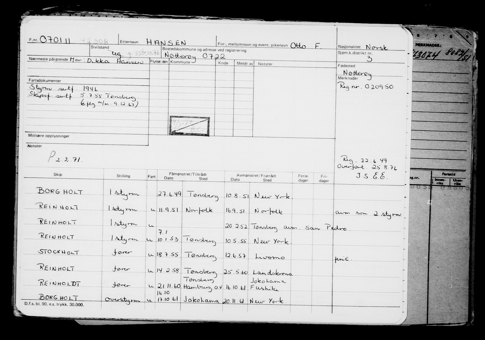 Direktoratet for sjømenn, AV/RA-S-3545/G/Gb/L0093: Hovedkort, 1910-1911, p. 494