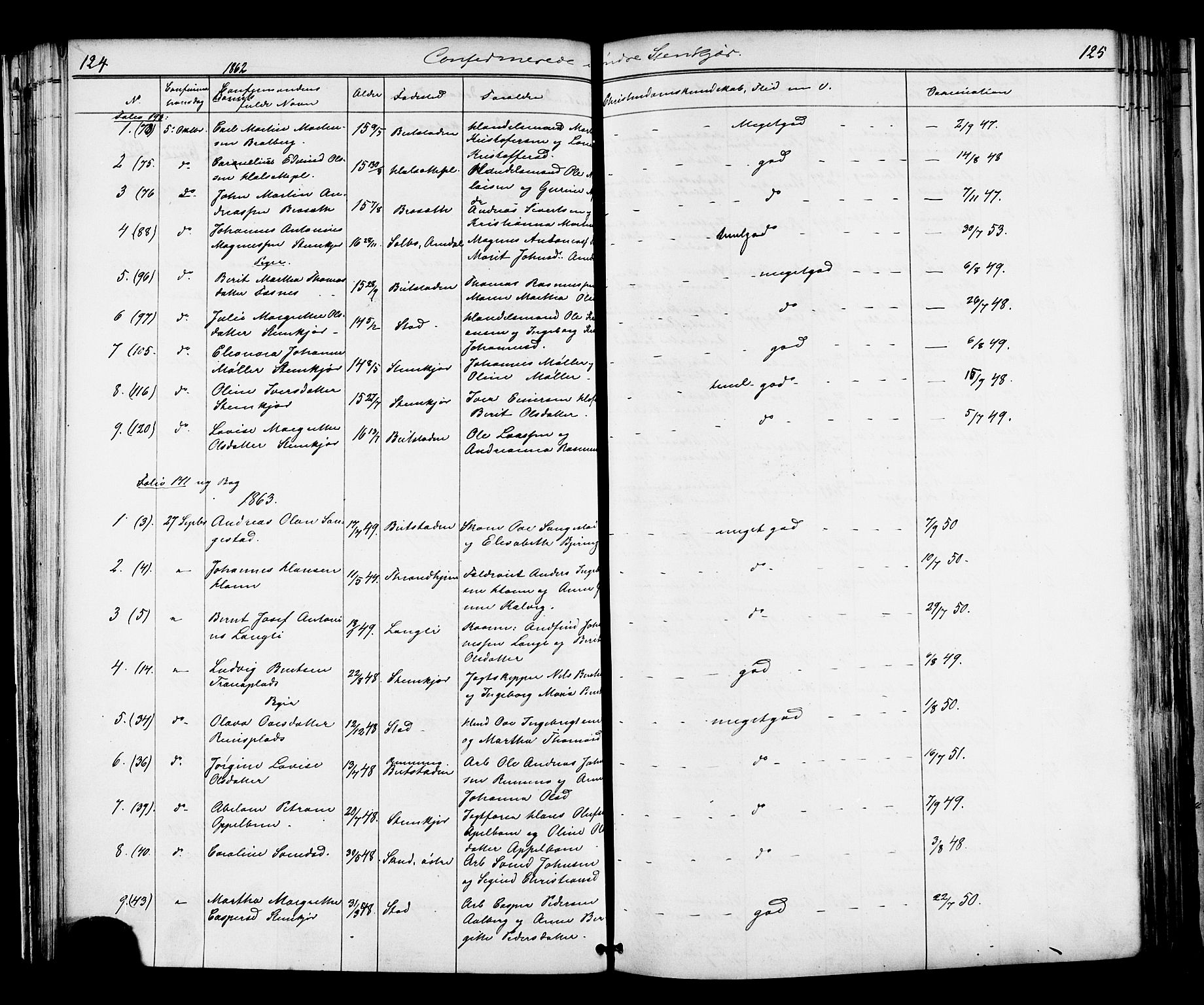Ministerialprotokoller, klokkerbøker og fødselsregistre - Nord-Trøndelag, SAT/A-1458/739/L0367: Parish register (official) no. 739A01 /1, 1838-1868, p. 124-125