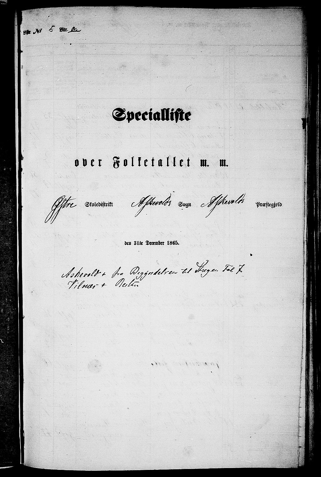 RA, 1865 census for Askvoll, 1865, p. 93