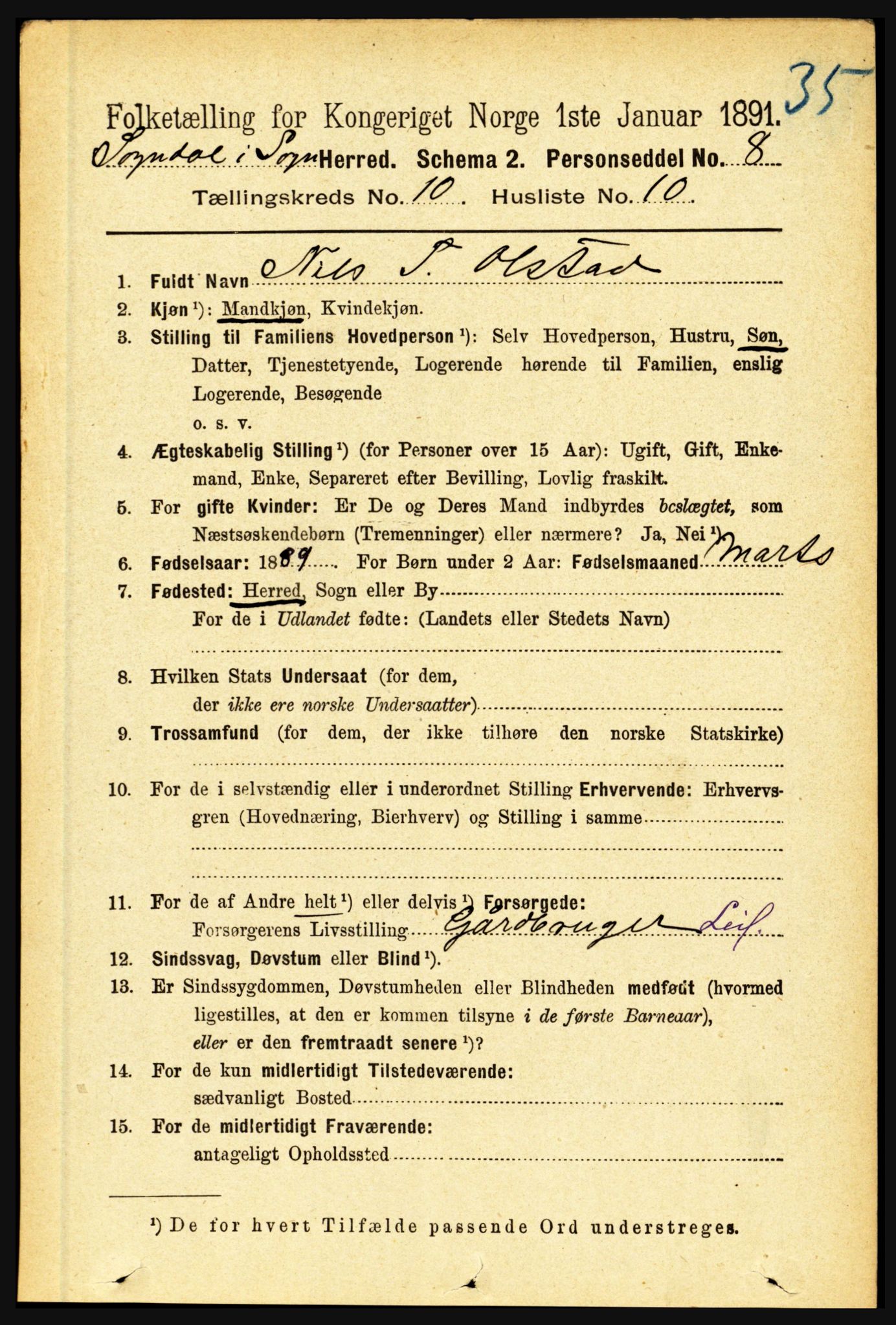 RA, 1891 census for 1420 Sogndal, 1891, p. 4012