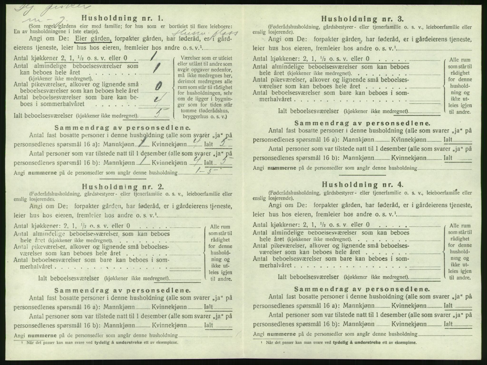 SAT, 1920 census for Nesna, 1920, p. 638