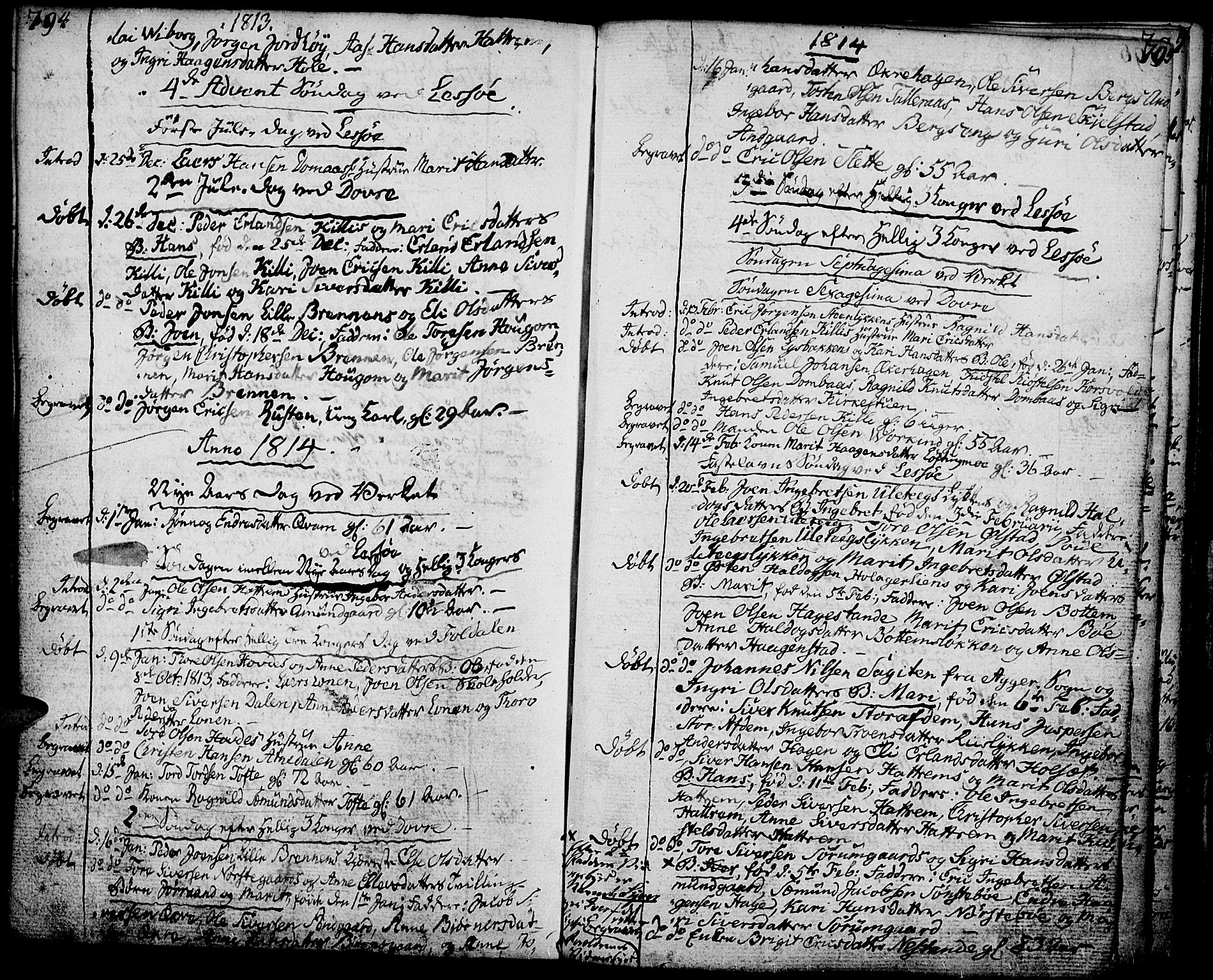 Lesja prestekontor, AV/SAH-PREST-068/H/Ha/Haa/L0003: Parish register (official) no. 3, 1777-1819, p. 794-795