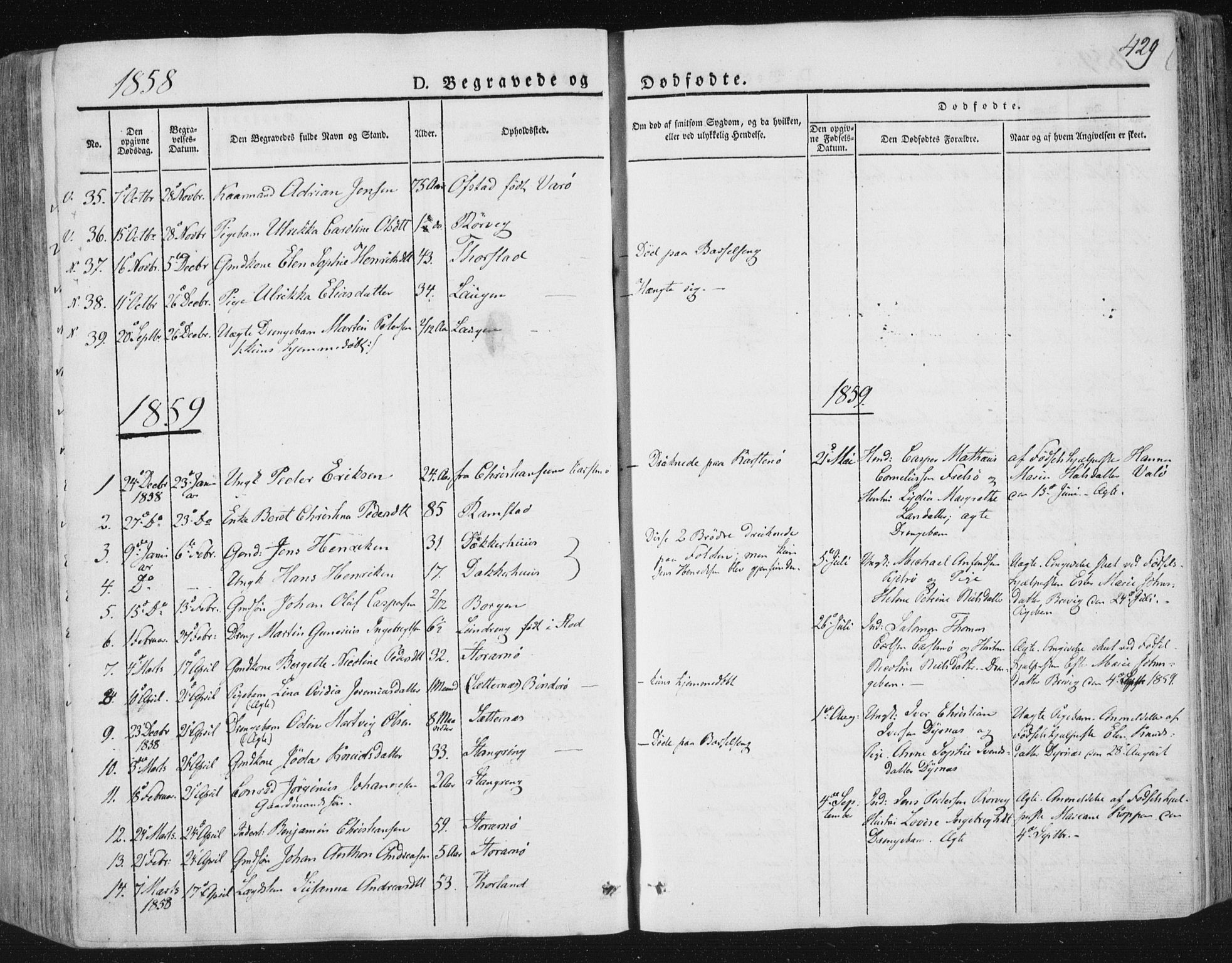 Ministerialprotokoller, klokkerbøker og fødselsregistre - Nord-Trøndelag, SAT/A-1458/784/L0669: Parish register (official) no. 784A04, 1829-1859, p. 429