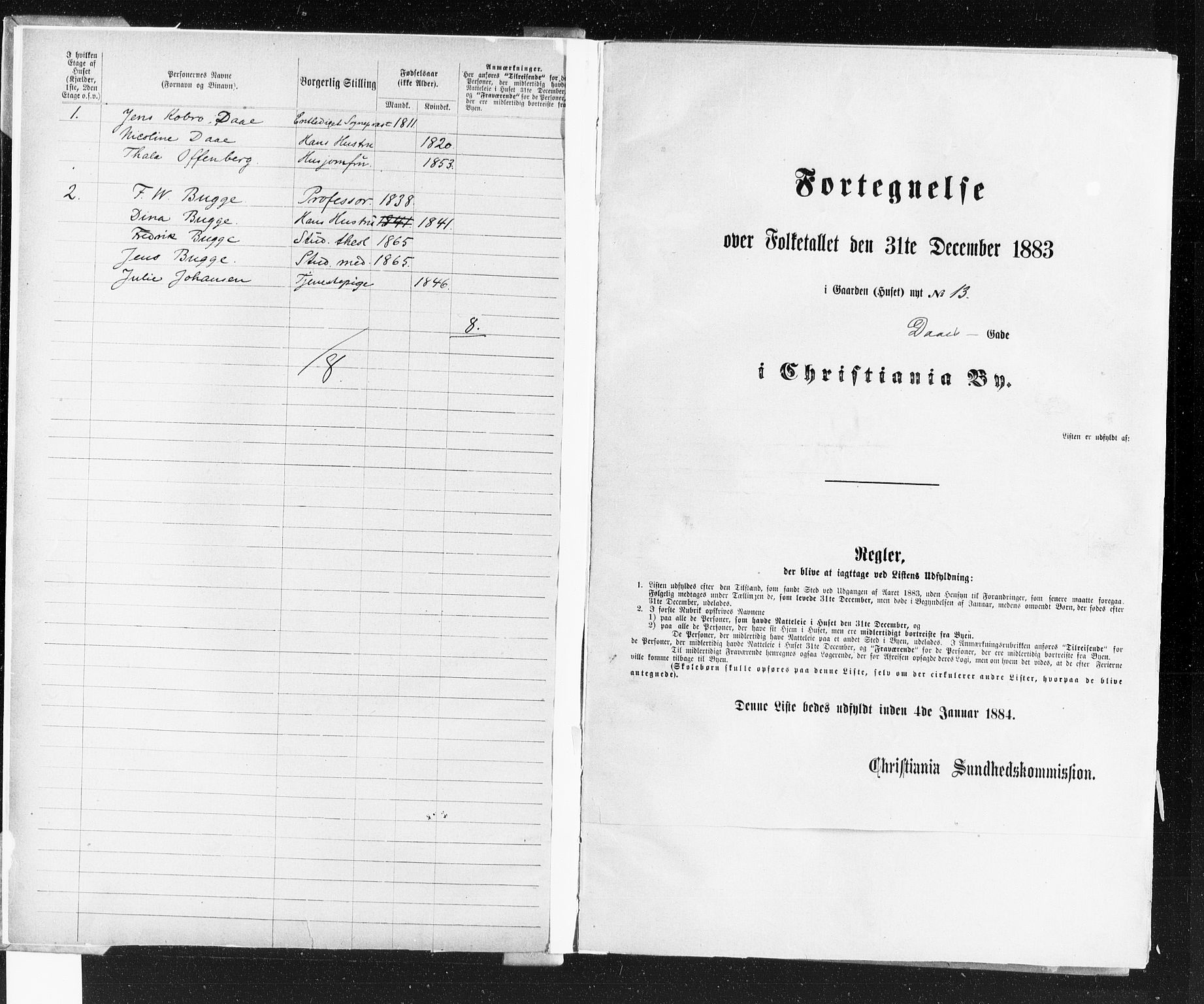 OBA, Municipal Census 1883 for Kristiania, 1883, p. 625