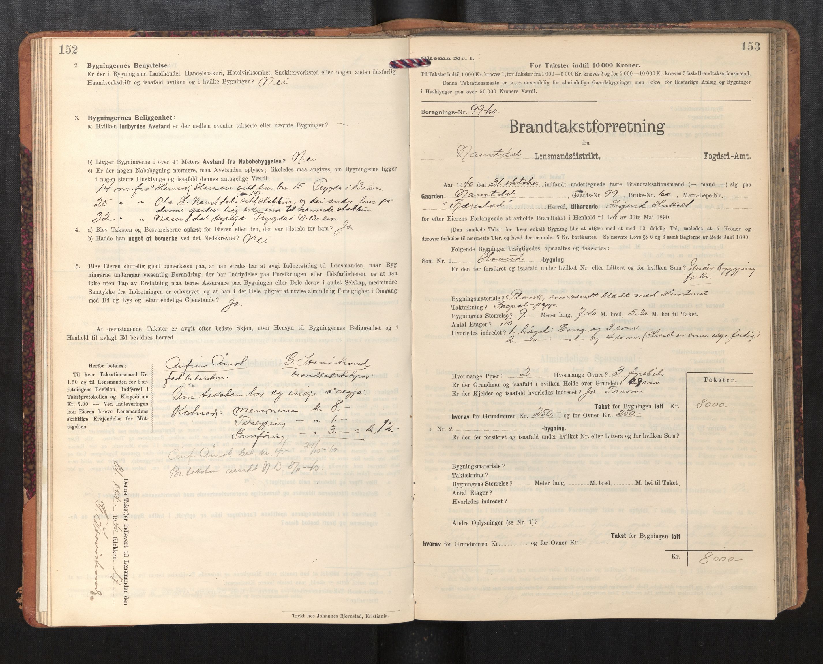 Lensmannen i Naustdal, AV/SAB-A-29501/0012/L0002: Branntakstprotokoll, skjematakst, 1911-1953, p. 152-153