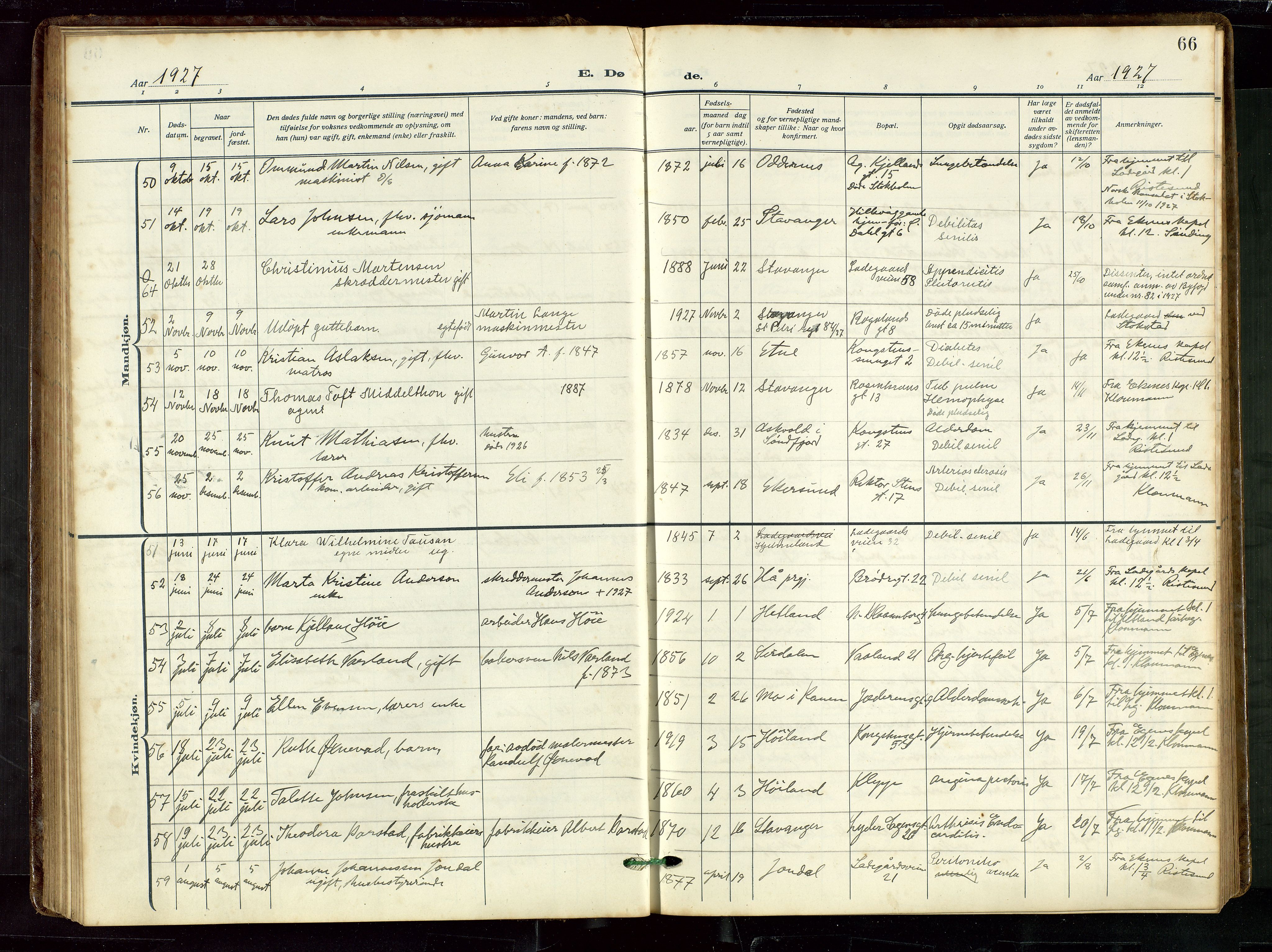 St. Petri sokneprestkontor, AV/SAST-A-101813/002/D/L0003: Parish register (official) no. A 28, 1919-1938, p. 66