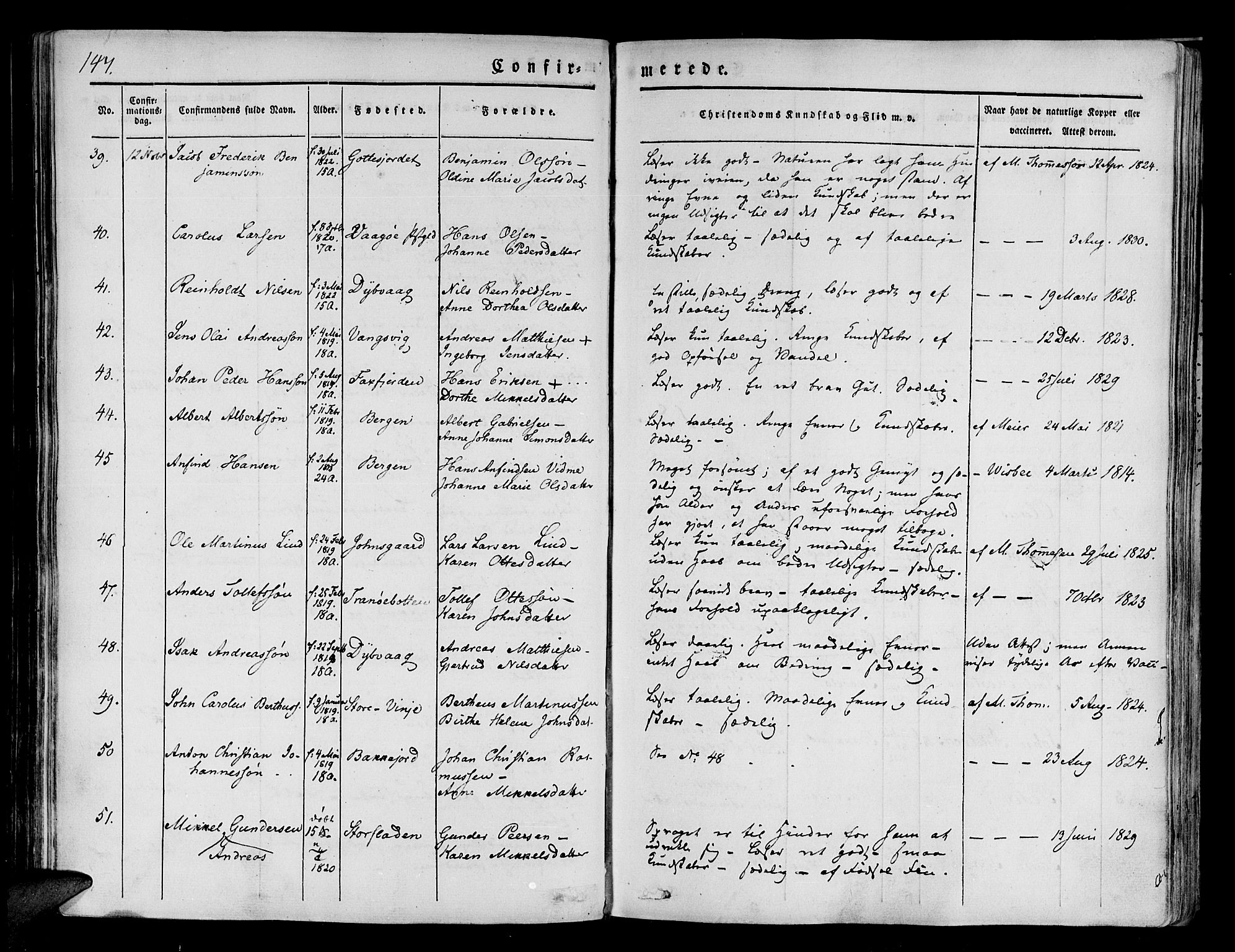 Tranøy sokneprestkontor, AV/SATØ-S-1313/I/Ia/Iaa/L0005kirke: Parish register (official) no. 5, 1829-1844, p. 147