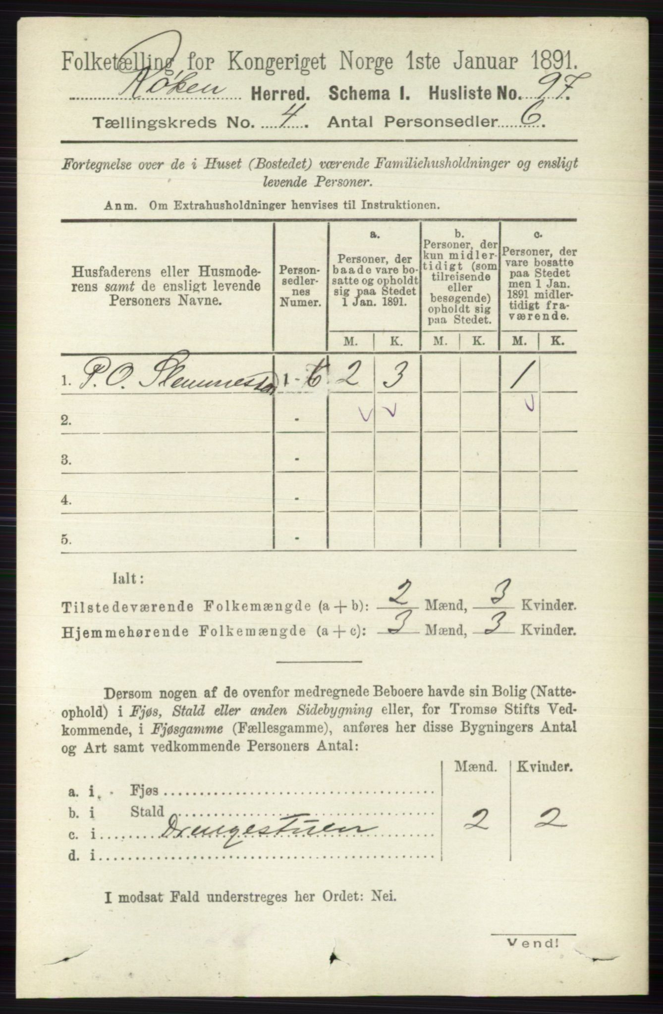RA, 1891 census for 0627 Røyken, 1891, p. 1832
