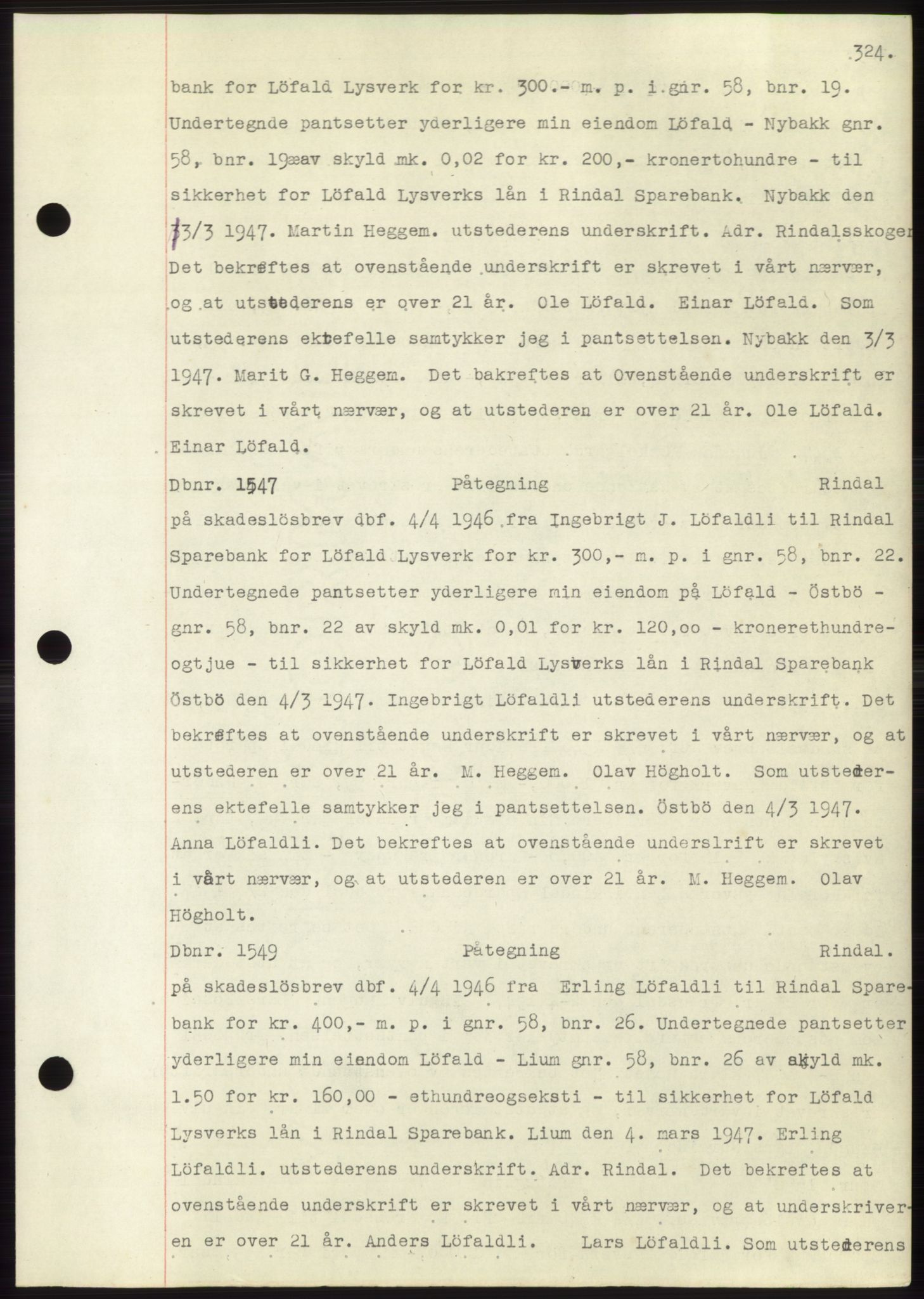 Nordmøre sorenskriveri, AV/SAT-A-4132/1/2/2Ca: Mortgage book no. C82b, 1946-1951, Diary no: : 1547/1947