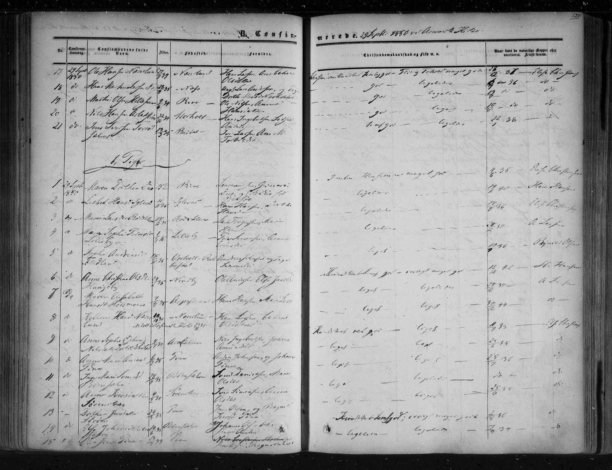 Aremark prestekontor Kirkebøker, AV/SAO-A-10899/F/Fc/L0003: Parish register (official) no. III 3, 1850-1865, p. 127