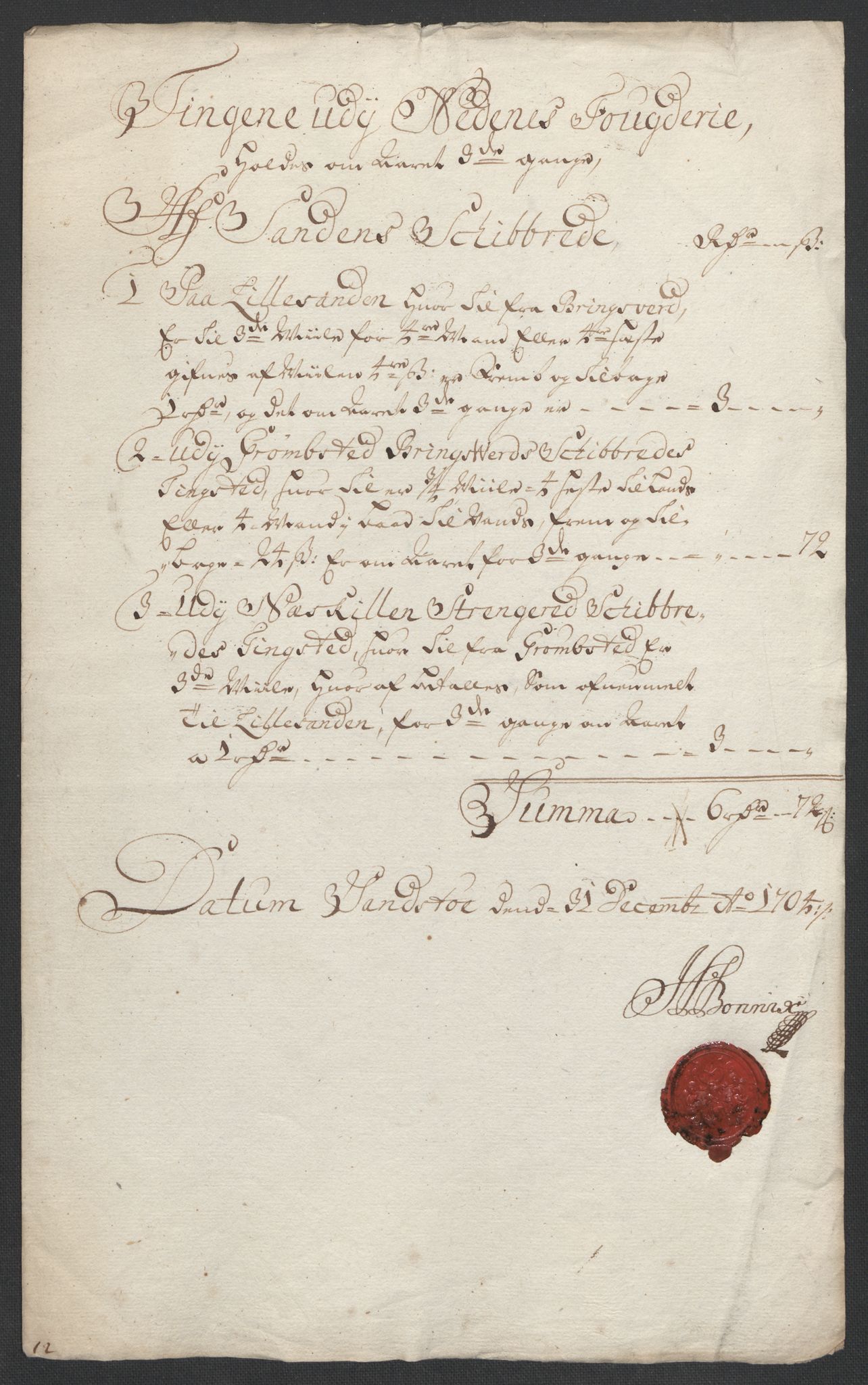 Rentekammeret inntil 1814, Reviderte regnskaper, Fogderegnskap, RA/EA-4092/R39/L2317: Fogderegnskap Nedenes, 1704-1705, p. 124