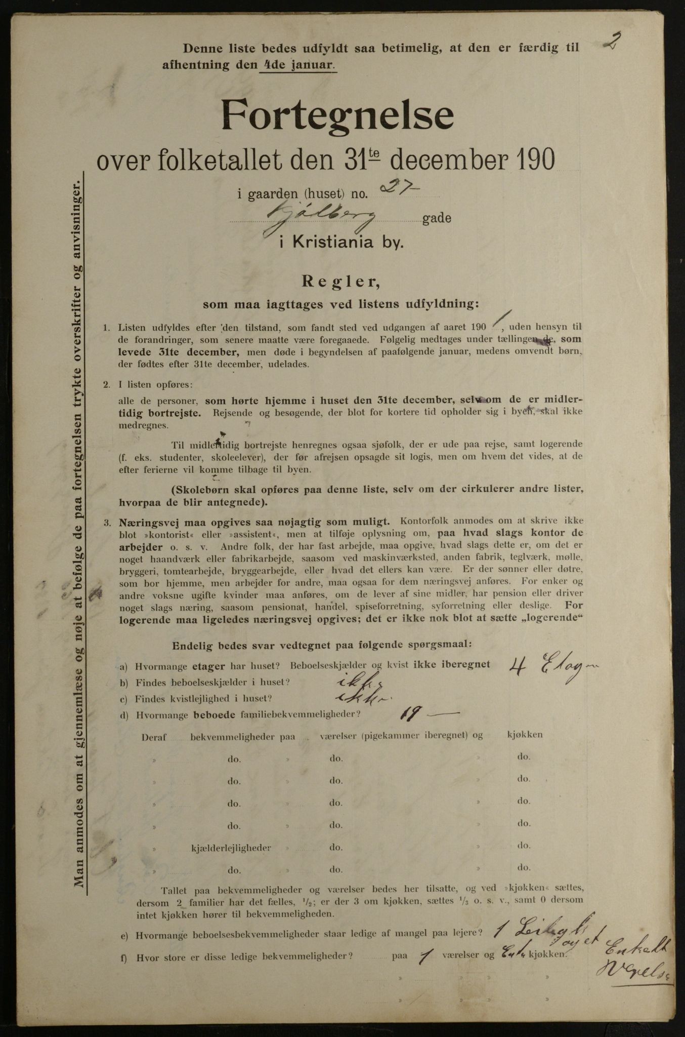 OBA, Municipal Census 1901 for Kristiania, 1901, p. 7999